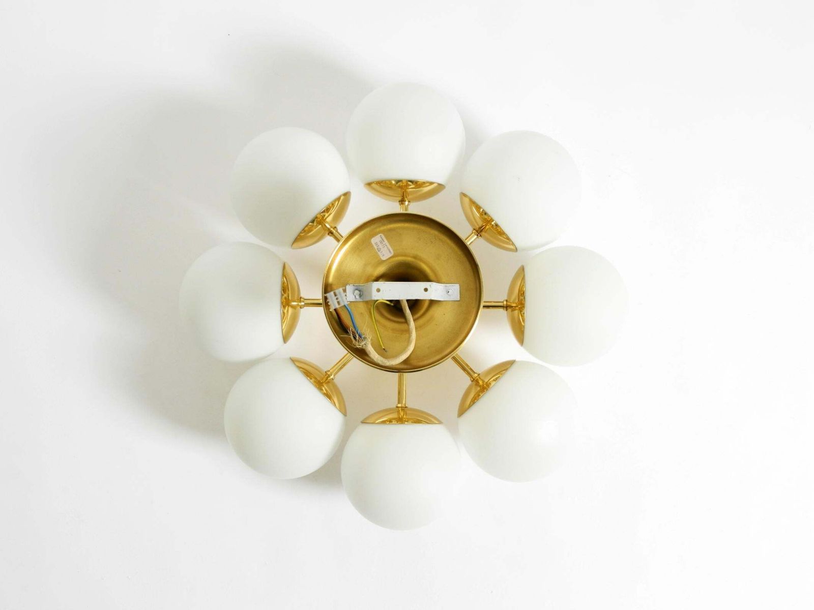 Lighting 1960s Space Age Brass Ceiling Lamp With 8 Glass Balls By Kaiser Leuchten photo