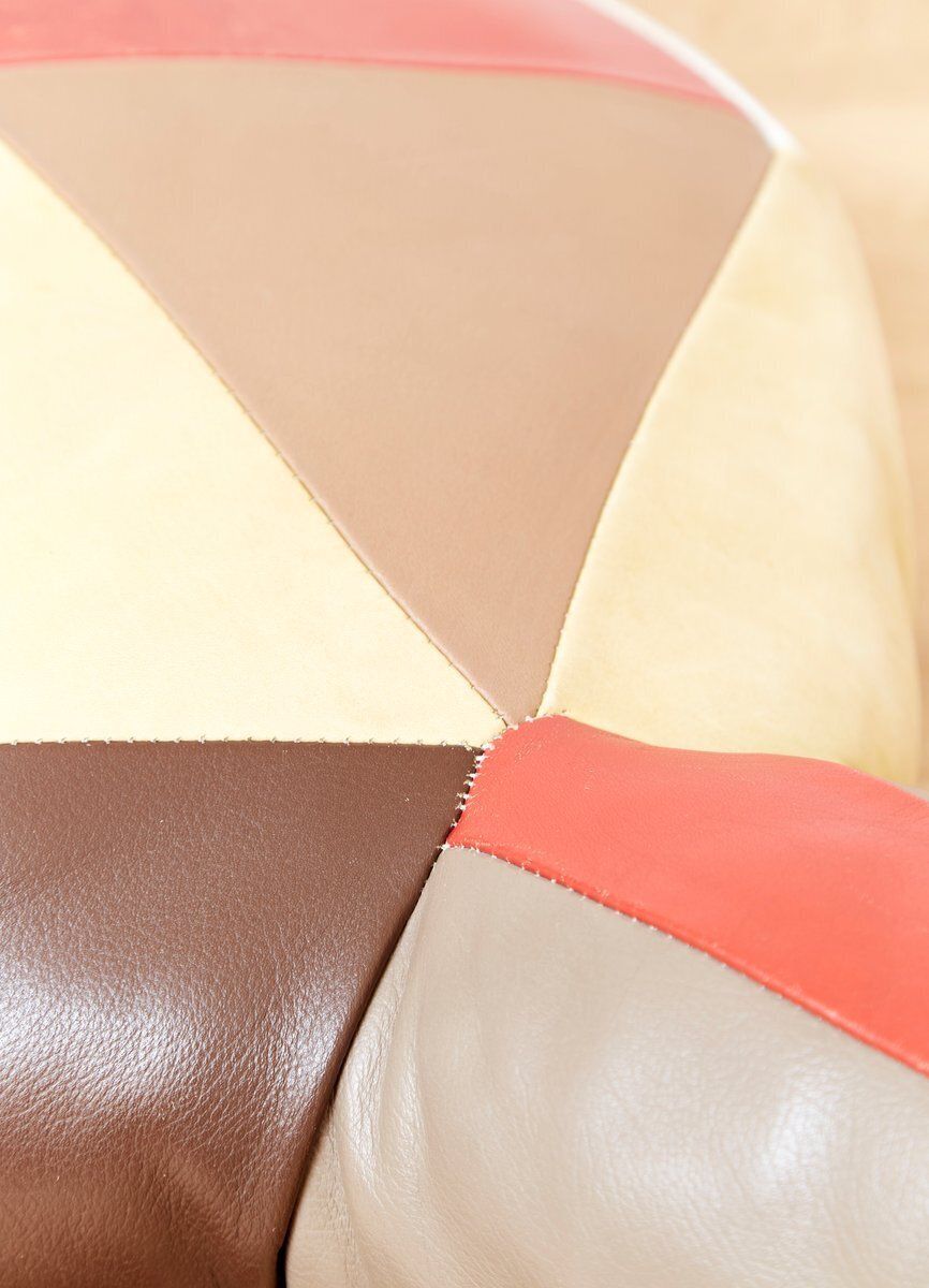 Mid Century Modern Leather Pouf, Switzerland, 1960s photo vinterior