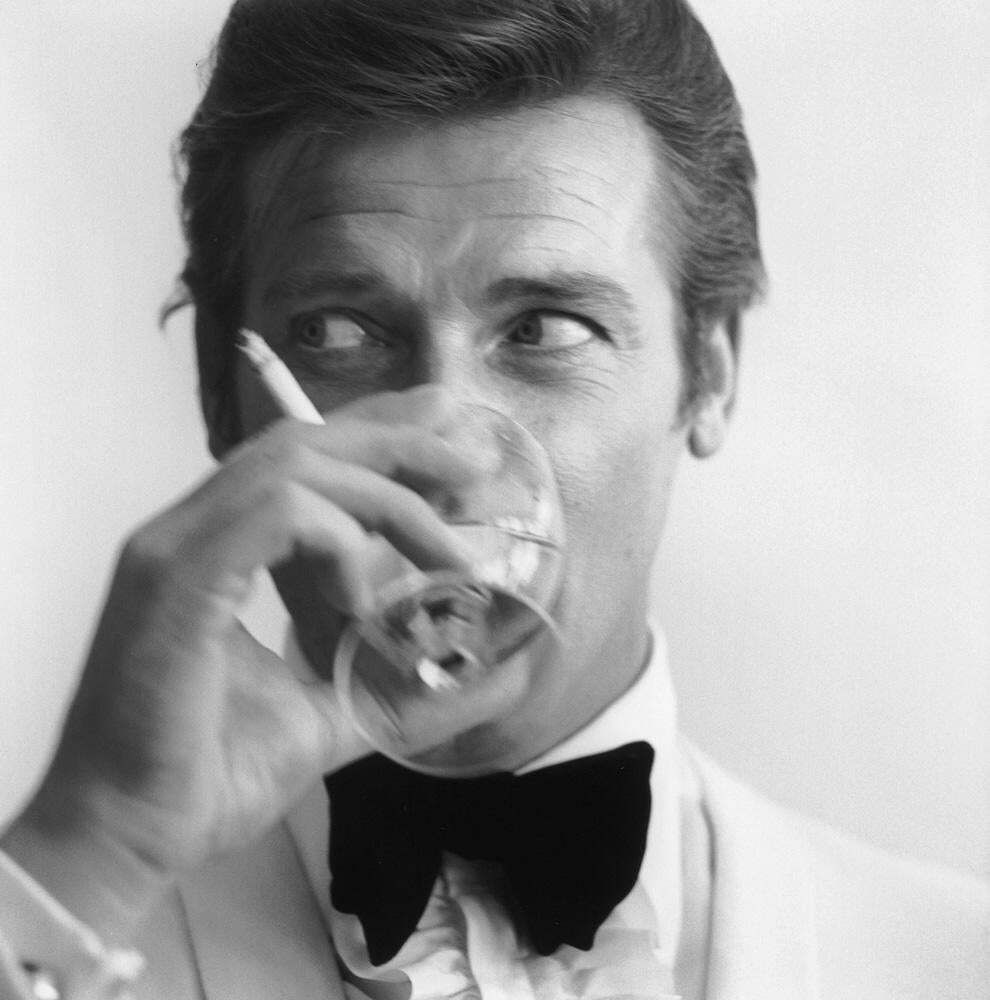 Shaken Not Stirred, 1968   007 James Bond Roger Moore Portrait Tuxedo Martini