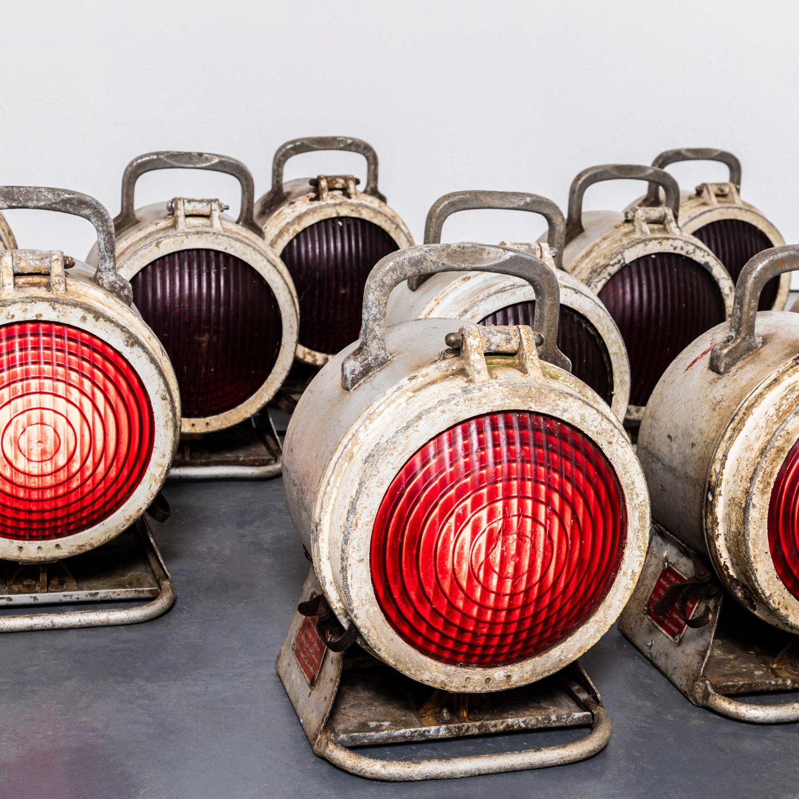 1950’s Original French Train Engineers Warning Lamps photo 245.0