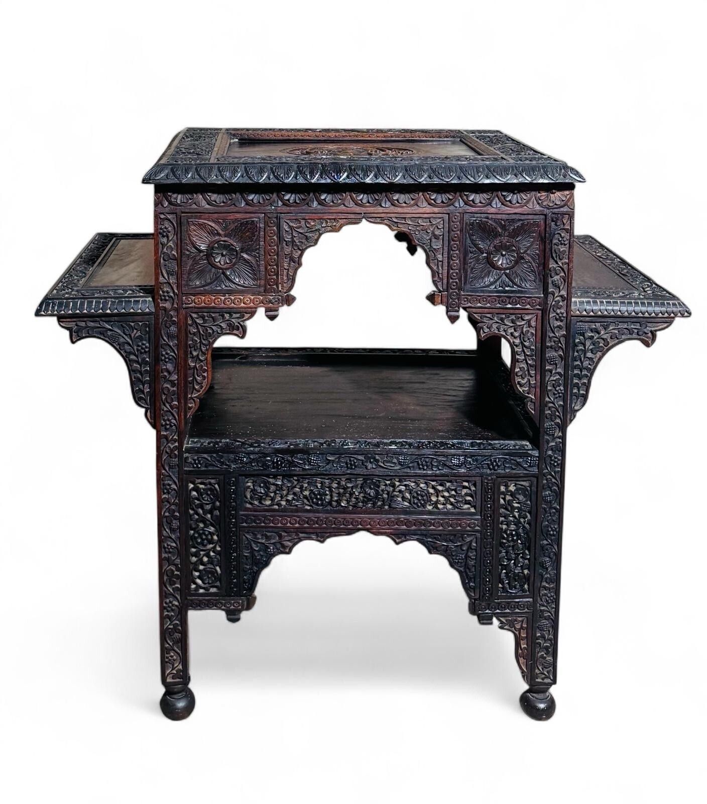 Rare Antique Carved Liberty London Centre Table Library Table Hardwood C1870s photo furniture