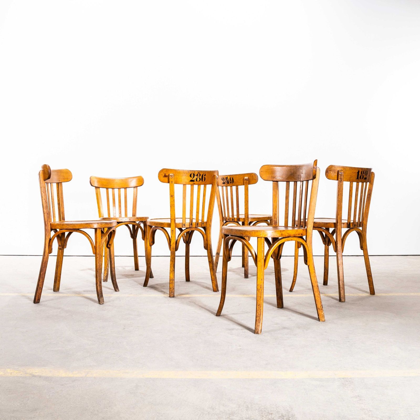 1950’s Baumann Blonde Oak Bentwood Dining Chair – Set Of Six