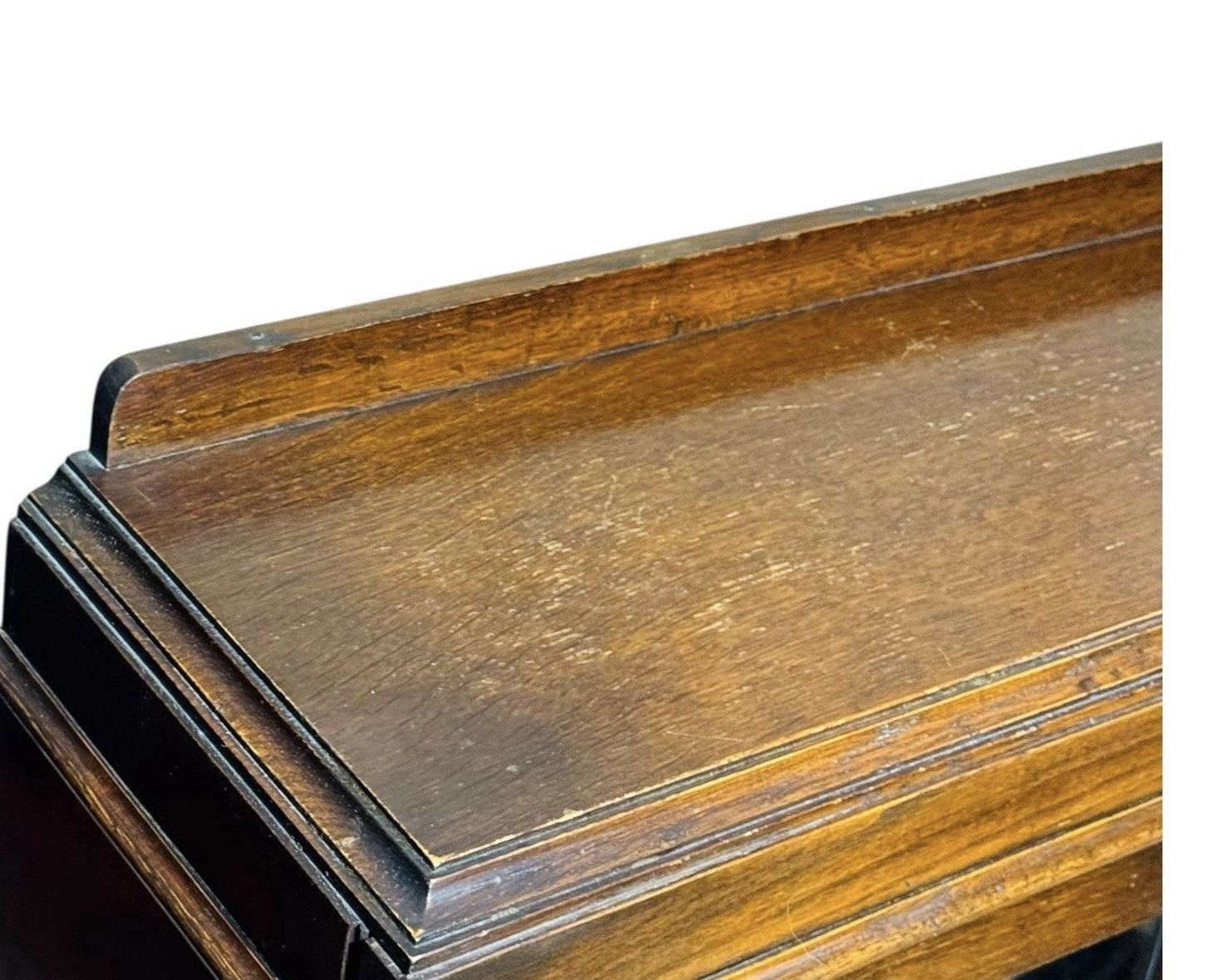 Antique Oak Bookcase C1920s Bunn Feet Quaint photo for sale