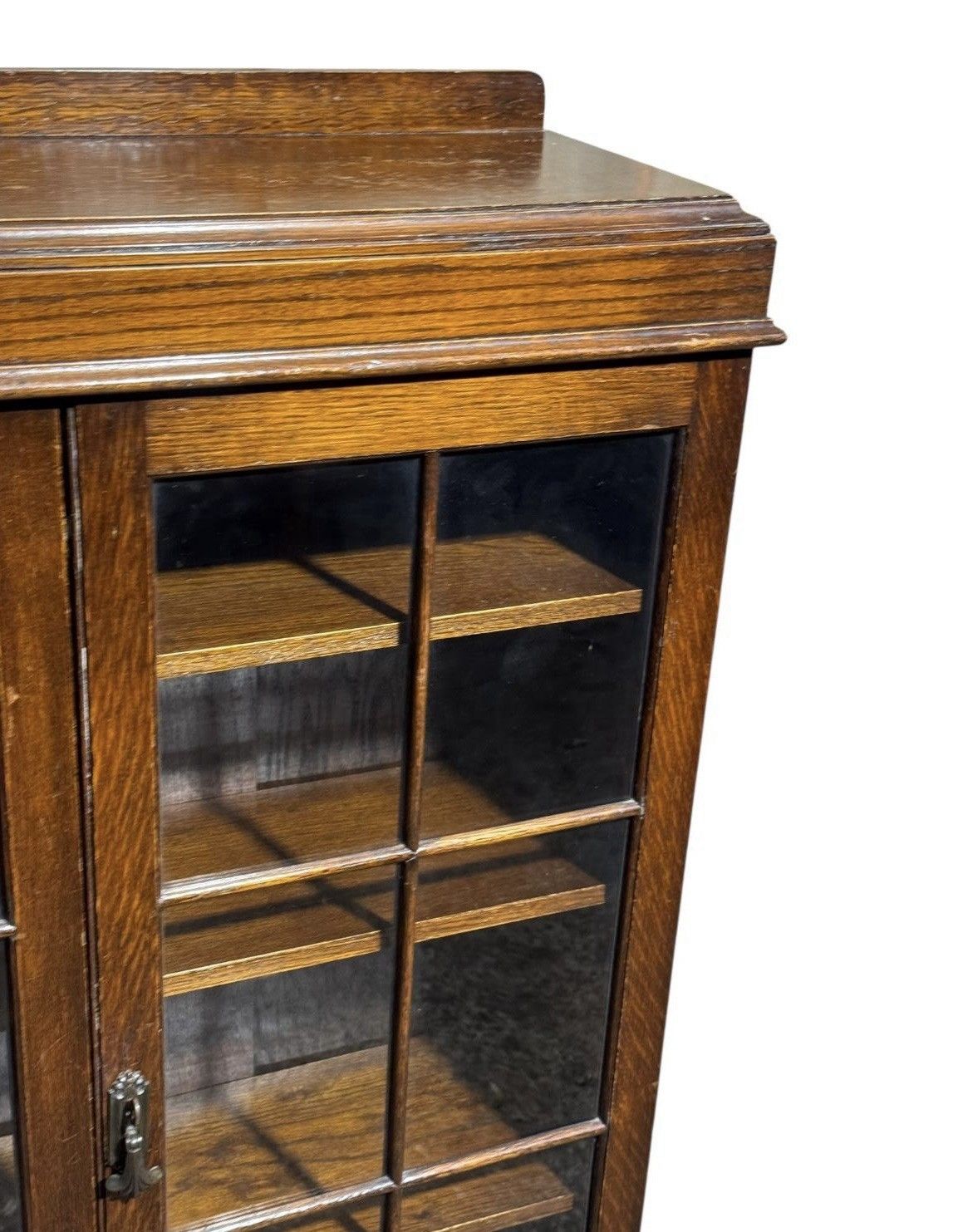 Antique Oak Bookcase C1920s Bunn Feet Quaint photo Furniture