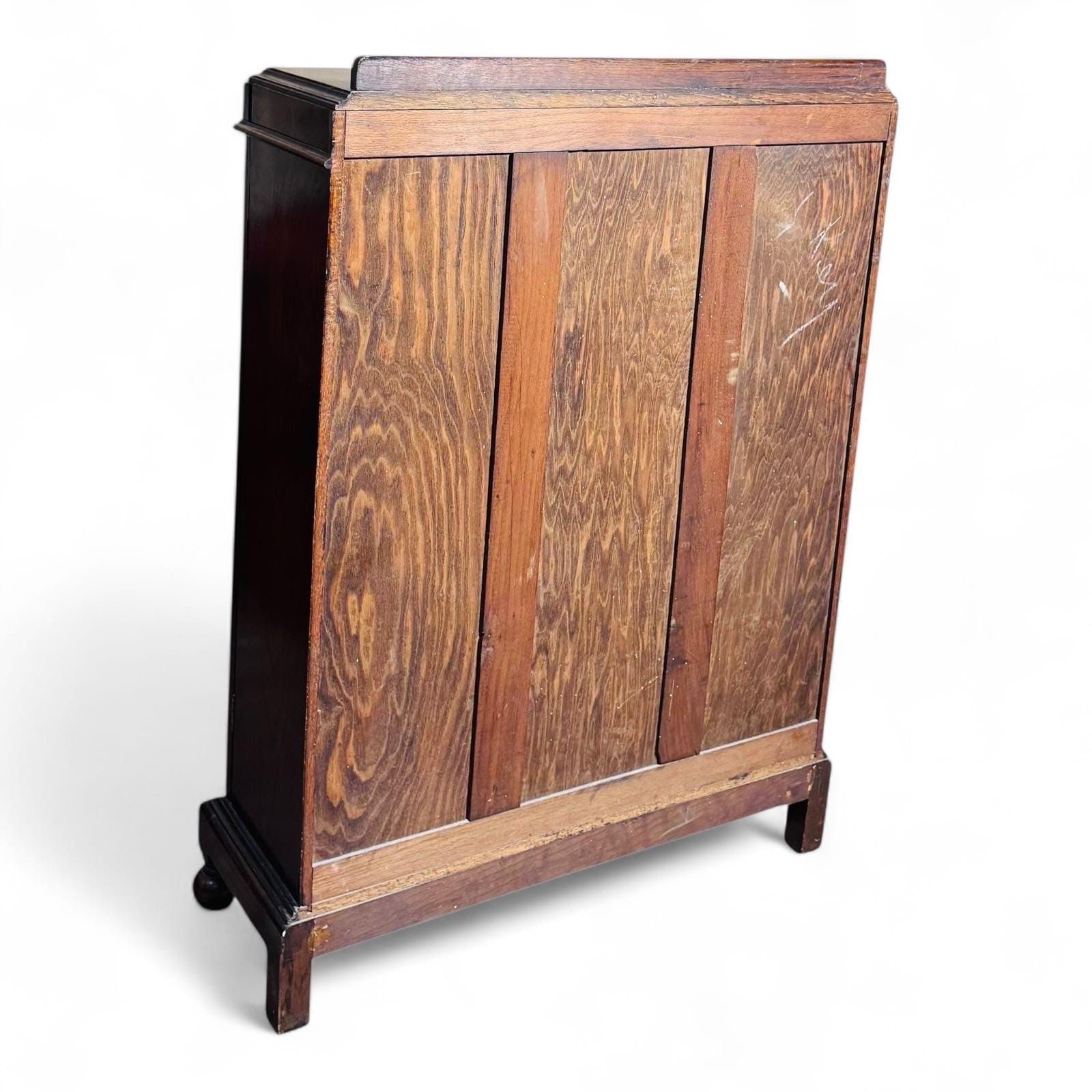Antique Oak Bookcase C1920s Bunn Feet Quaint photo vinterior