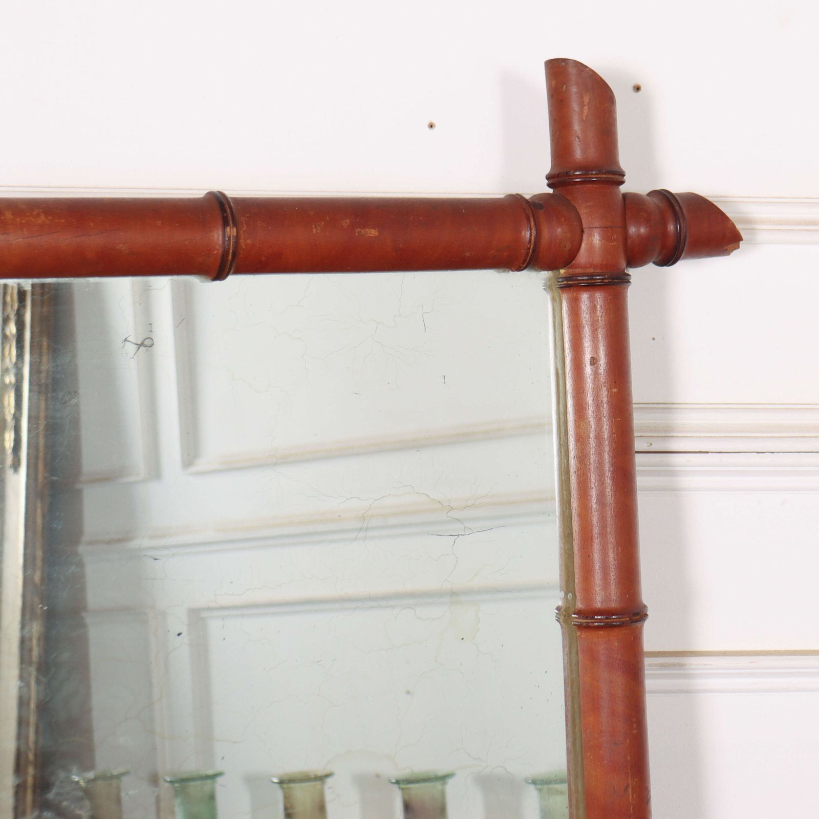 Large French Faux Bamboo Mirror photo for sale