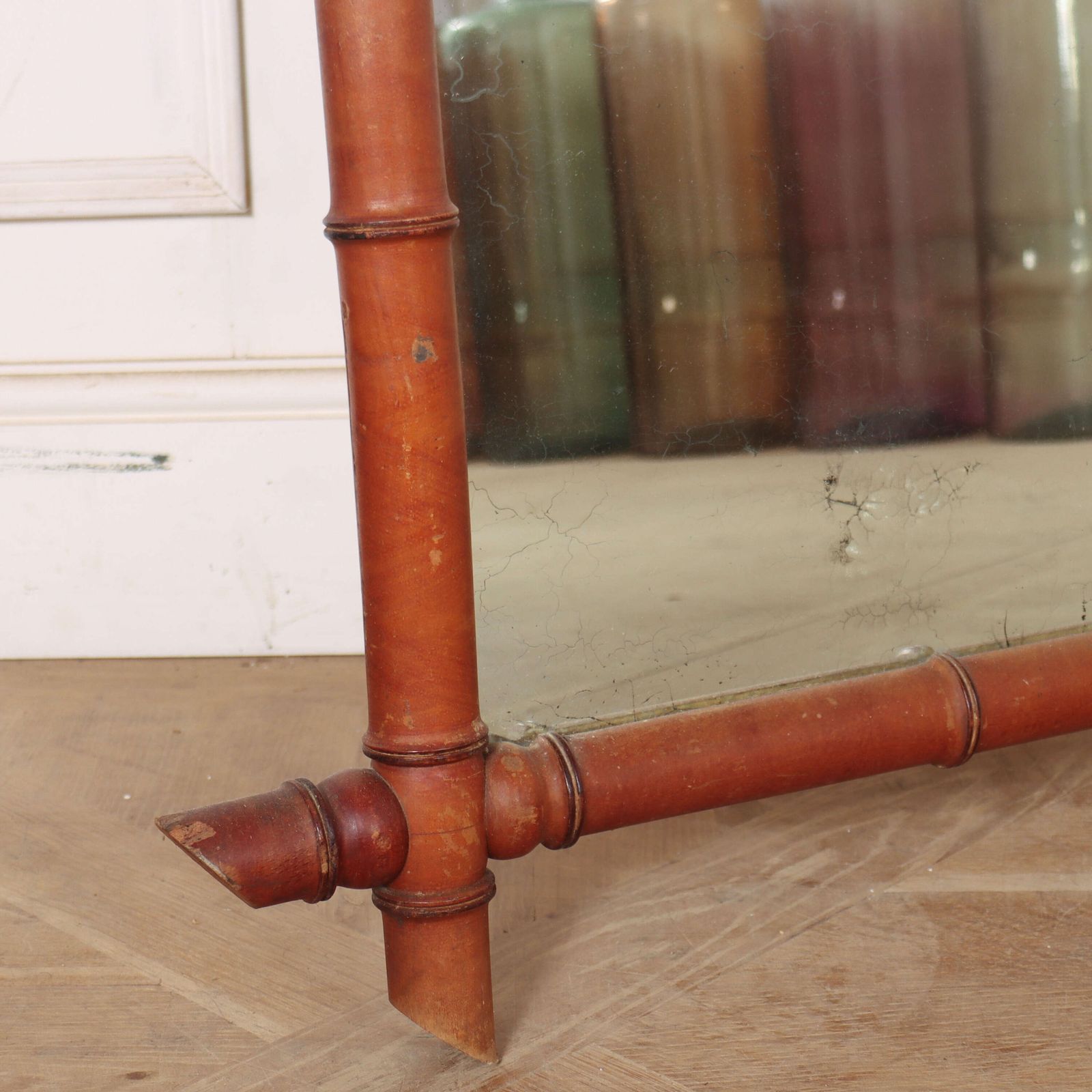 Large French Faux Bamboo Mirror photo 1500.0