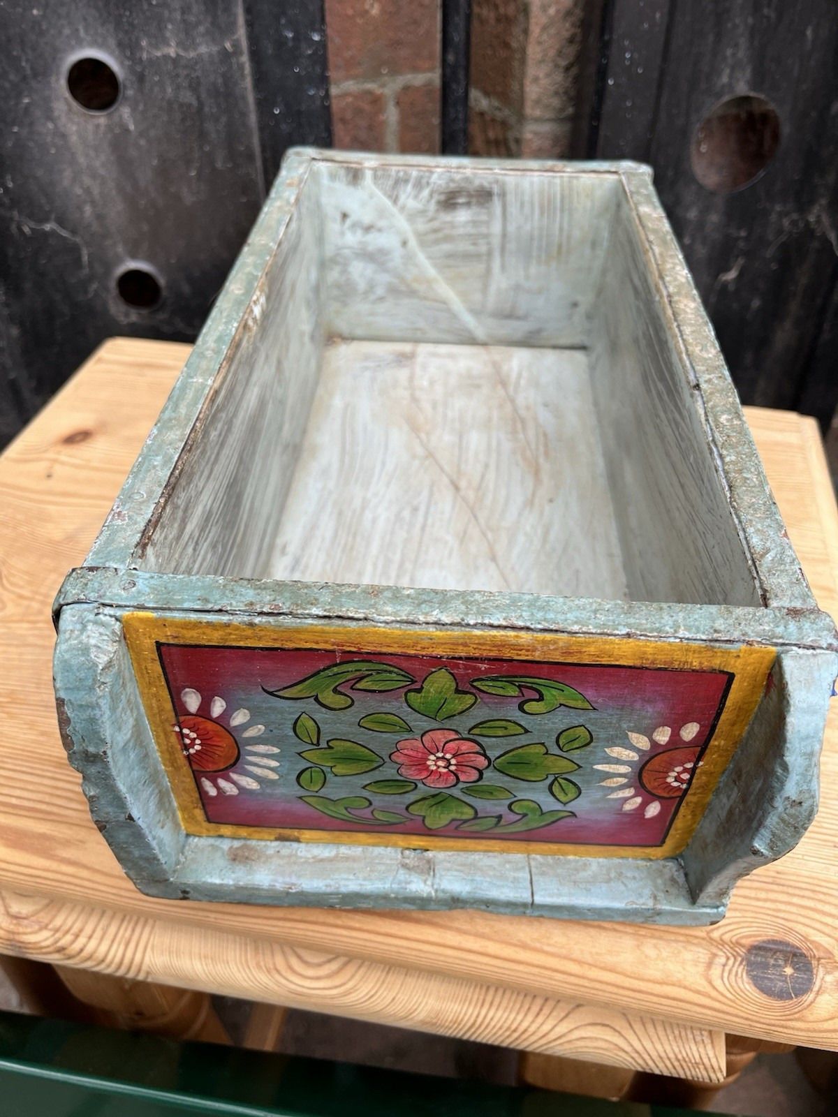 Pair Of Lovely Ornately Hand Painted Reclaimed Vintage Indian Brick Mould photo Home Decor