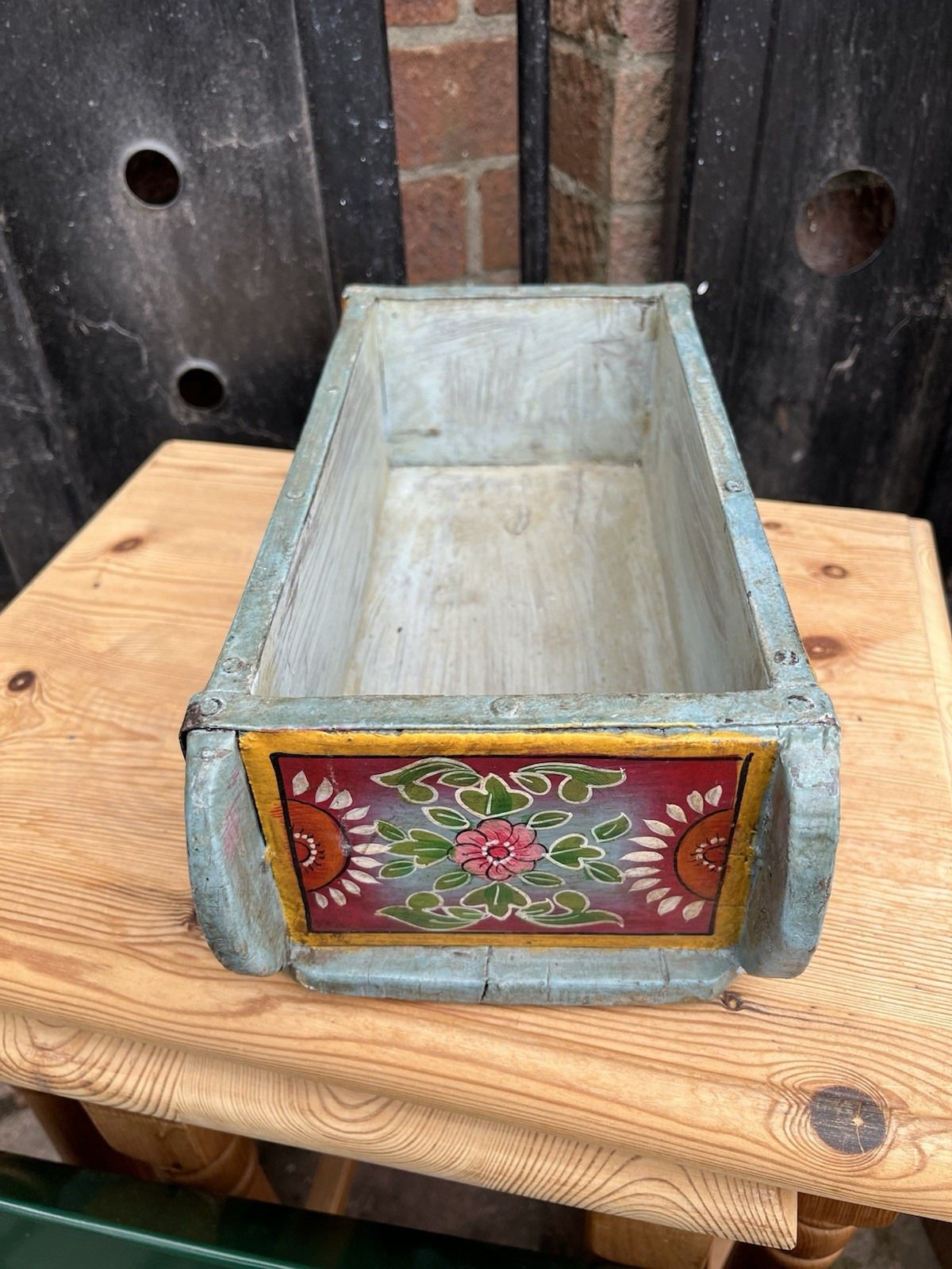 photo furniture Pair Of Lovely Ornately Hand Painted Reclaimed Vintage Indian Brick Mould