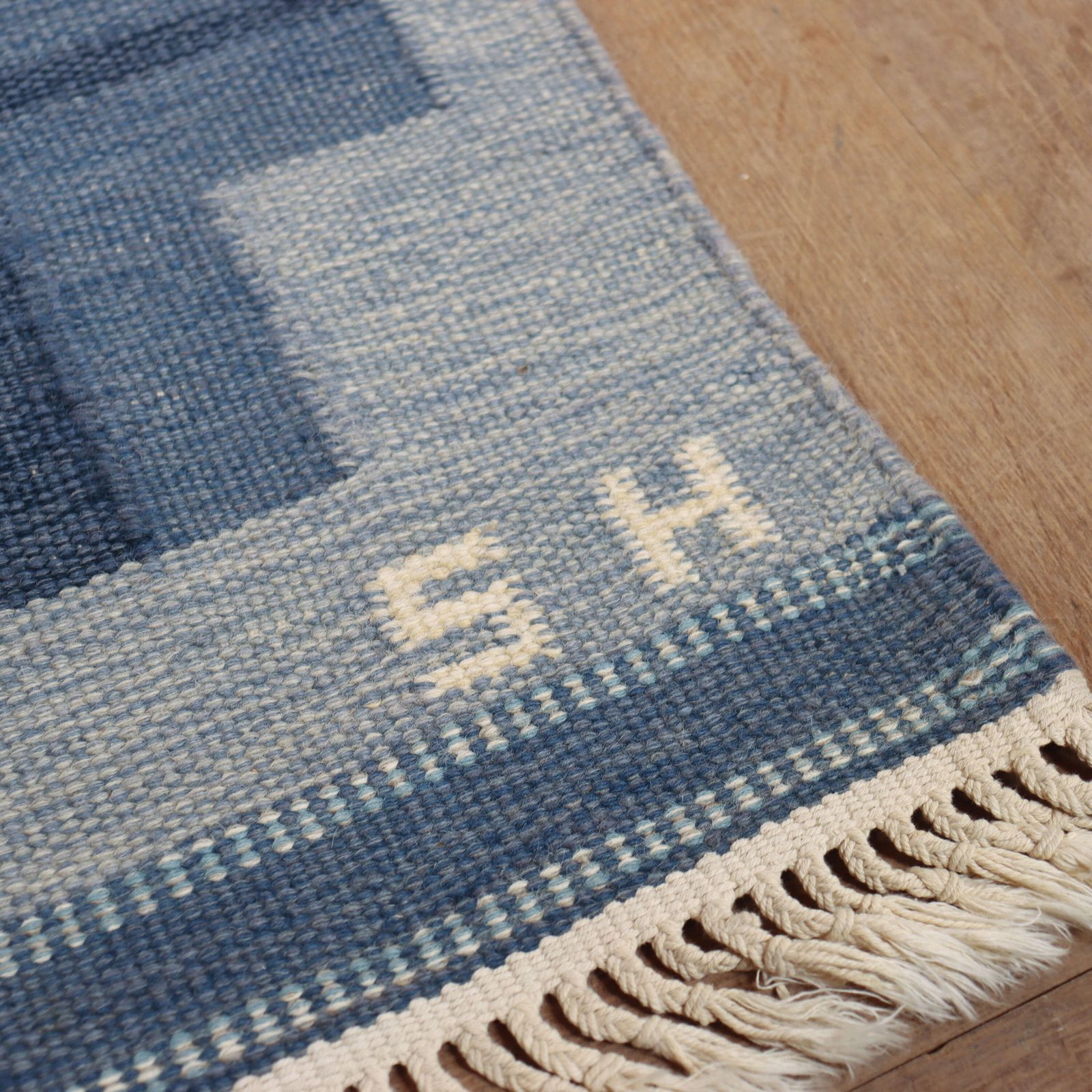 photo furniture Swedish Mid Century Handmade Flat Weave Rug