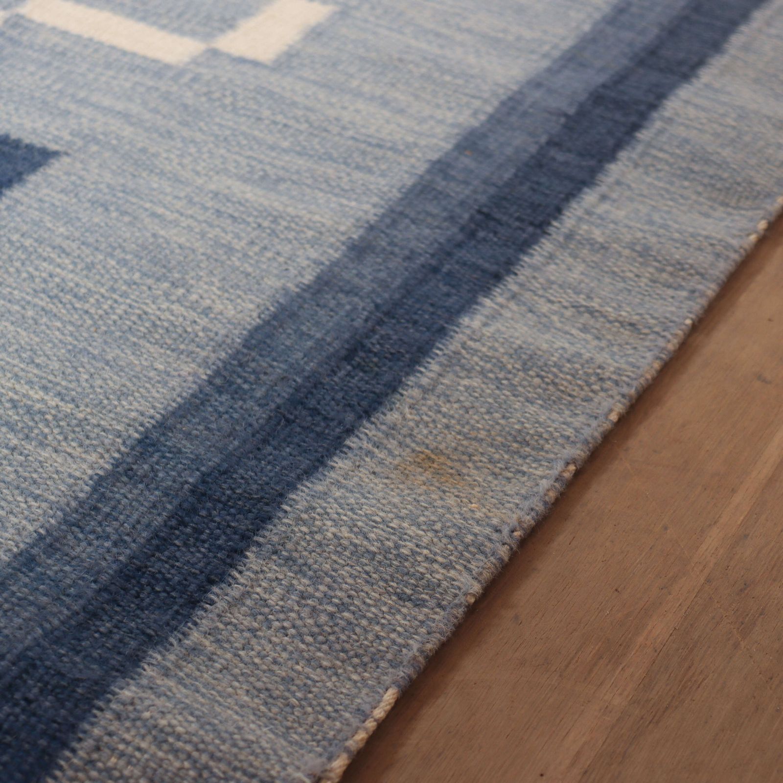 photo for sale Swedish Mid Century Handmade Flat Weave Rug