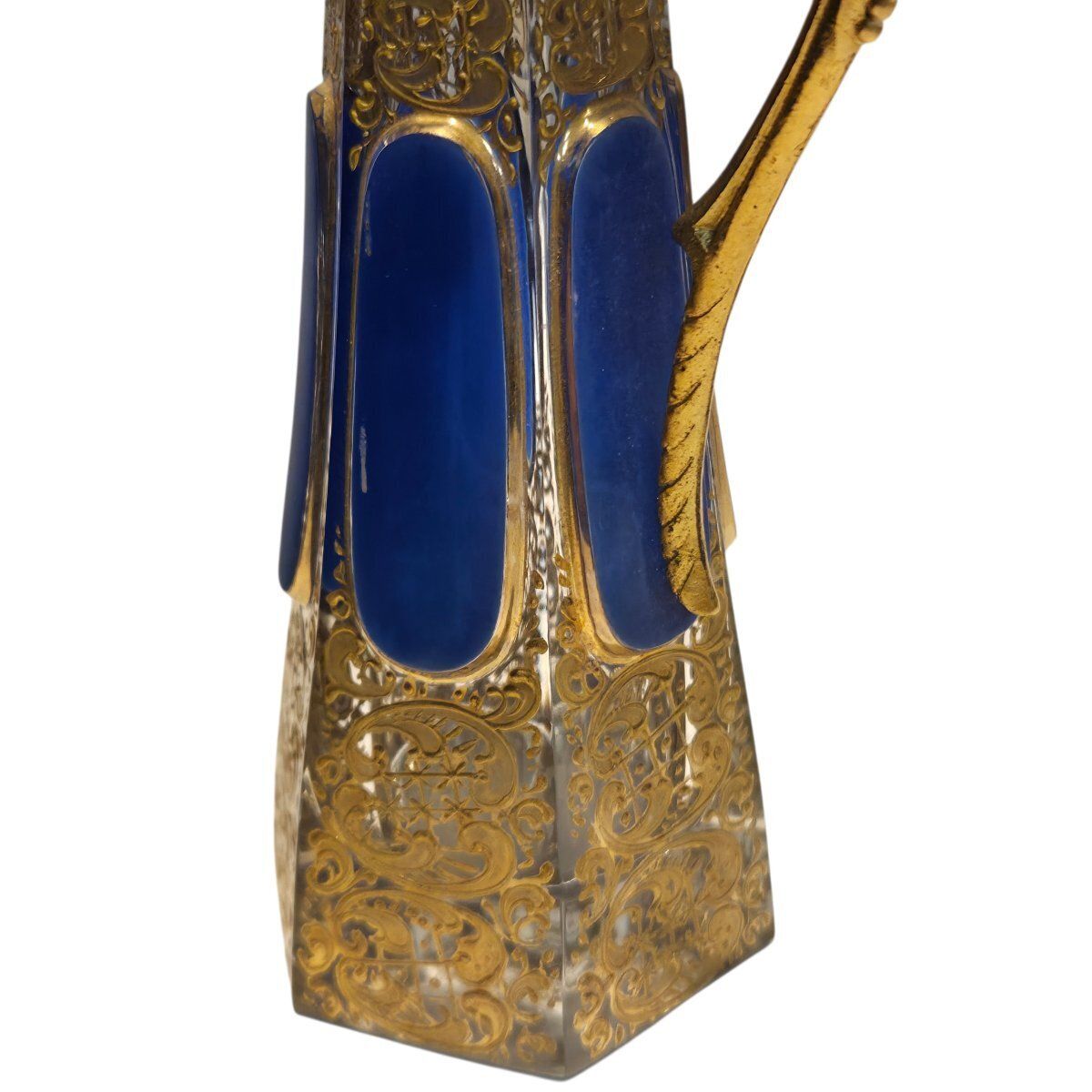Serving Carafe In Enameled And Gilded Crystal – Bohemia, 19th Century photo vinterior