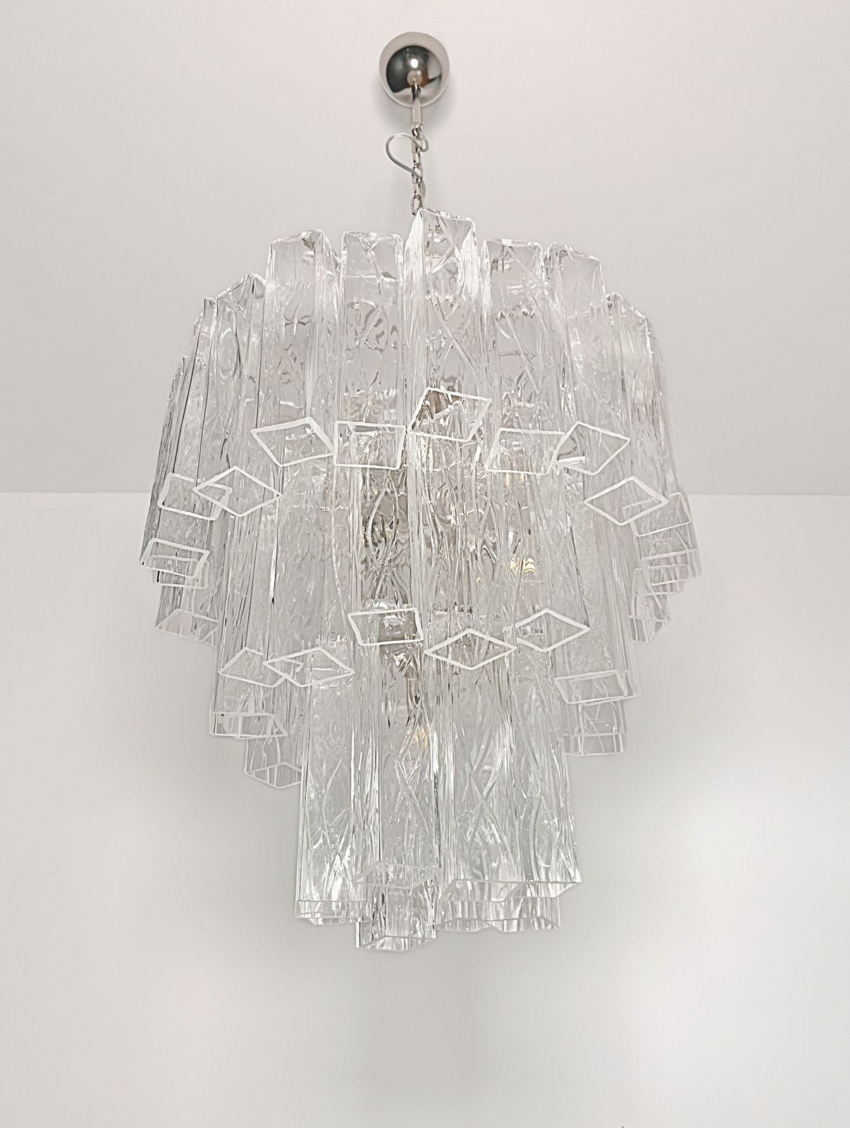 Large Three Tier Murano Glass Tube Chandelier – 48 Glasses photo 1500.0