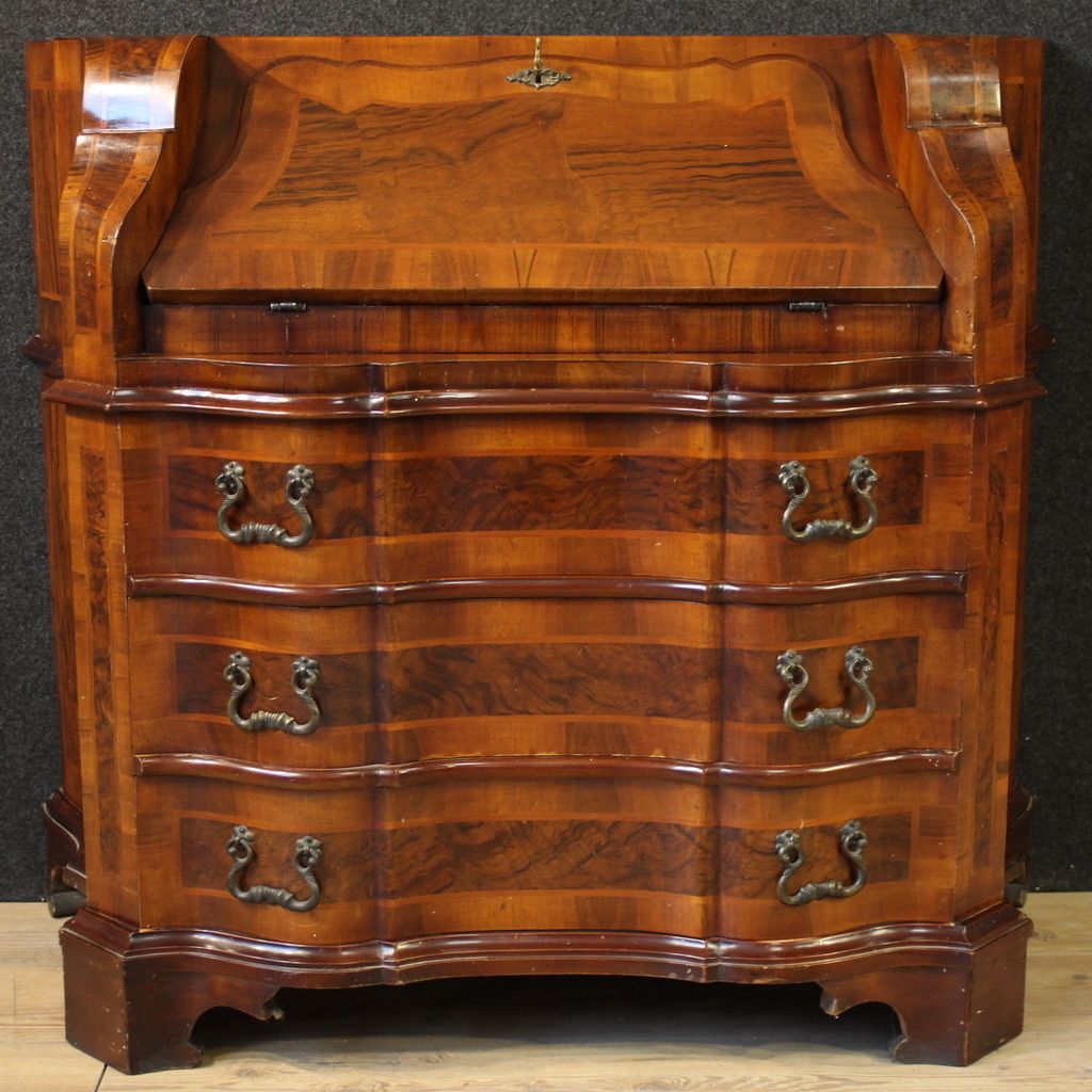 Venetian Bureau In Walnut Wood From The 20th Century photo 3500.0