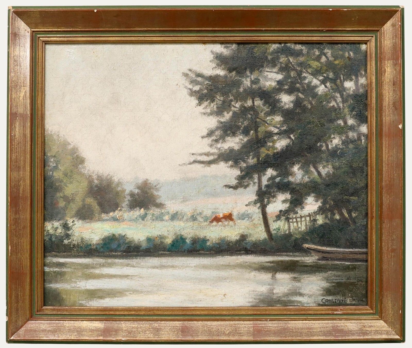 Constant Léon Duval (1877–1956) Early 20th Century Oil, Over The Lake
