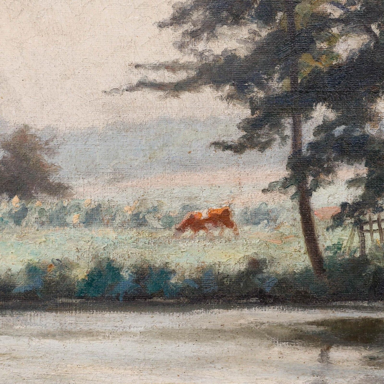 Constant Léon Duval (1877–1956) Early 20th Century Oil, Over The Lake photo Art