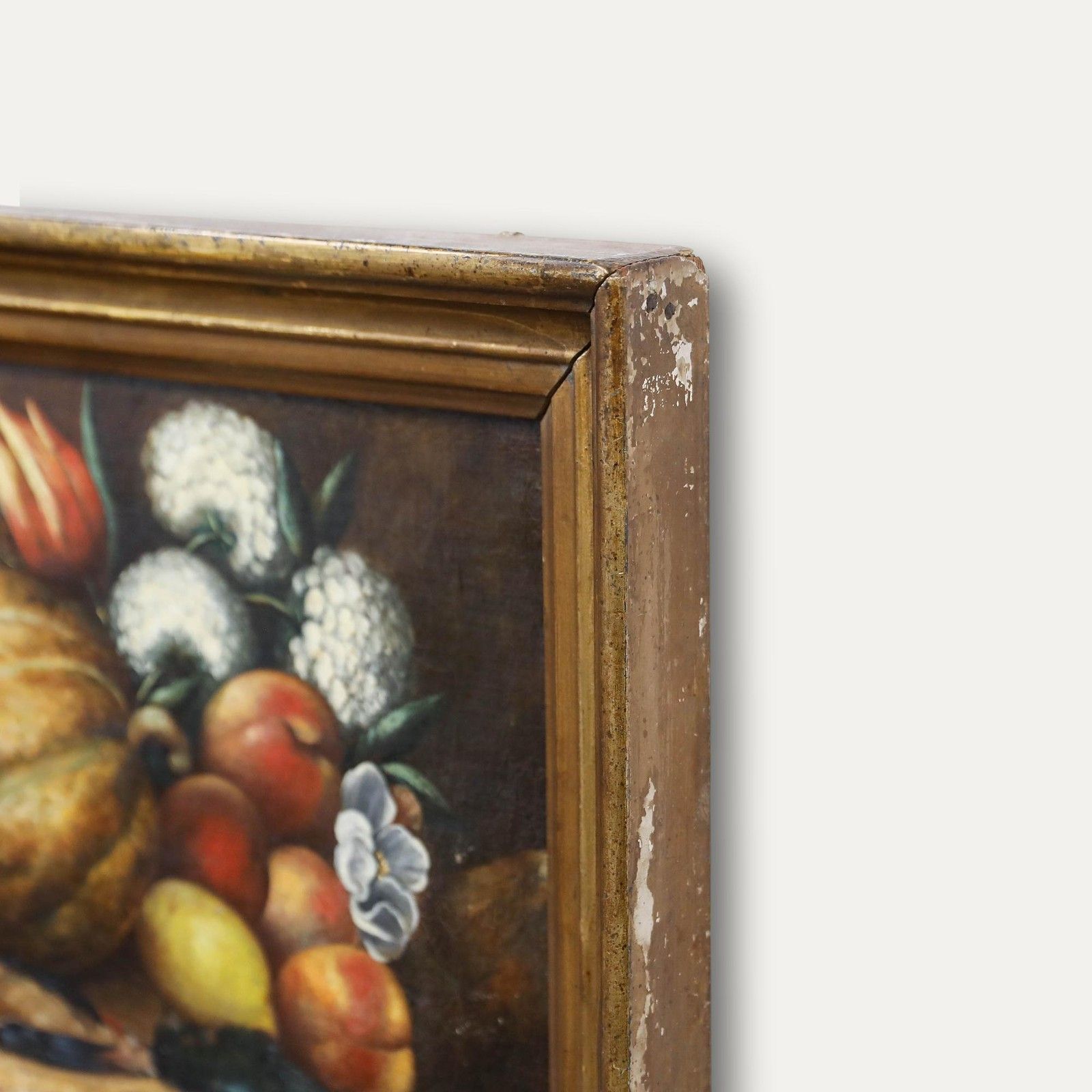 Framed 19th Century Oil Still Life With Kingfishers, Fruit & Flowers photo vinterior