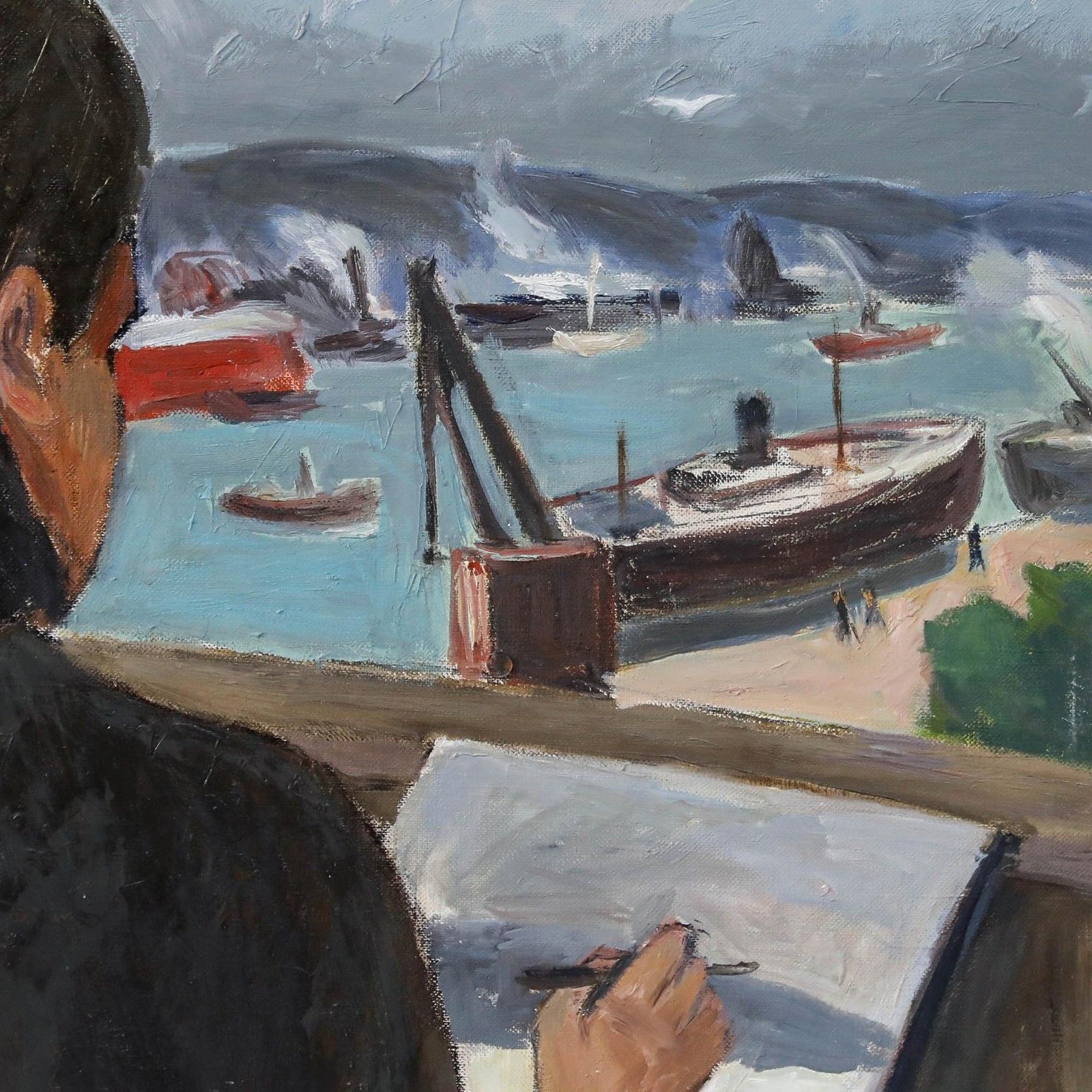 Georges Joubin (1888 1983) 20th Century Oil, Painting The Bay photo Art