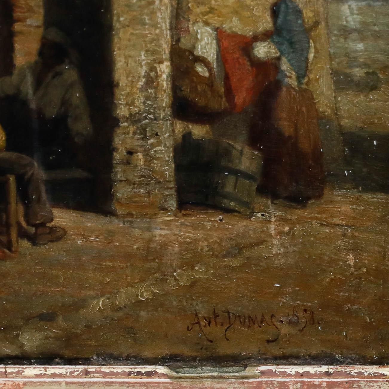 Antoine Dumas 1858 Oil, Barber Shop photo vinterior