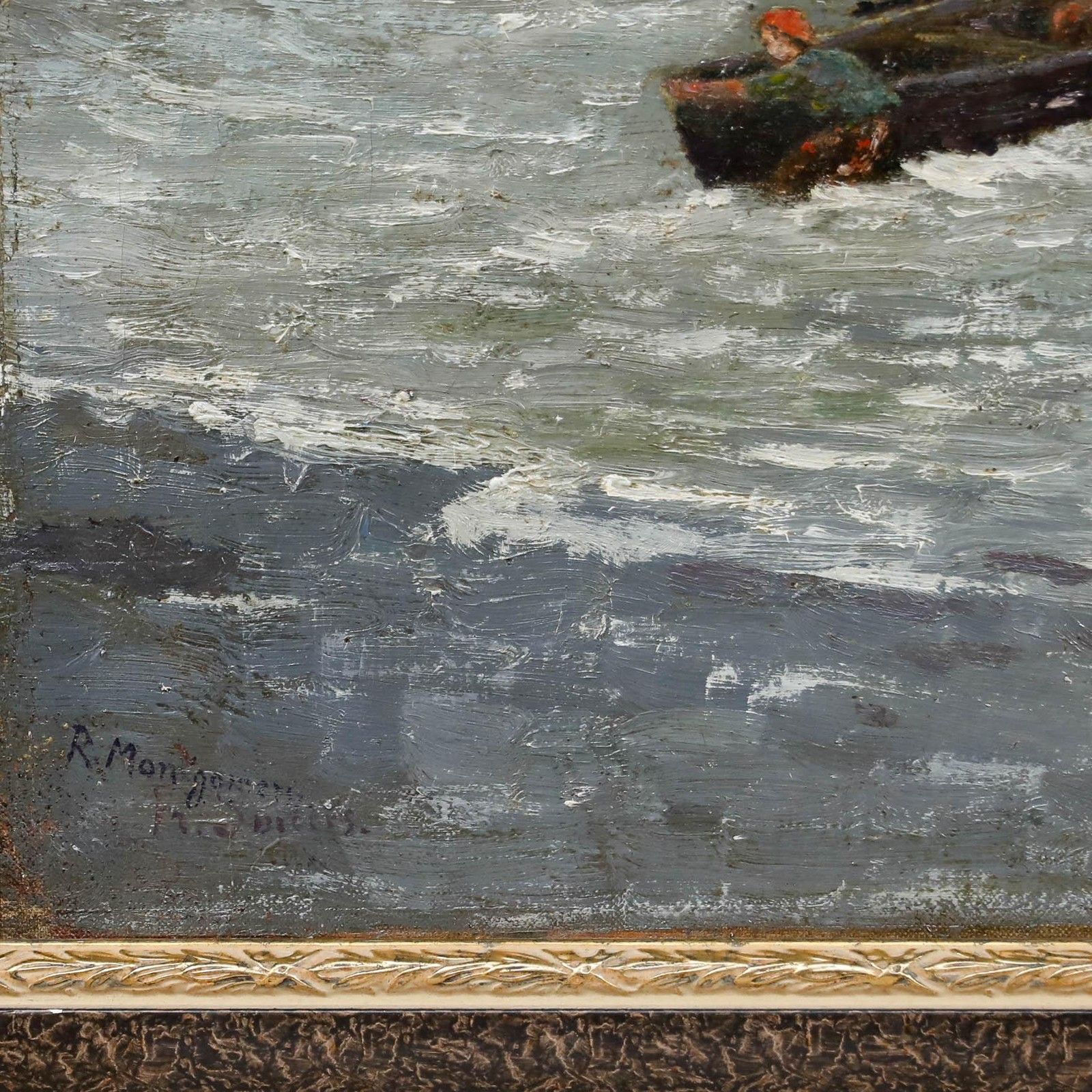 Frans Smeers (1873 1960) Early 20th Century Oil, Fishermen Returning From Sea photo vinterior