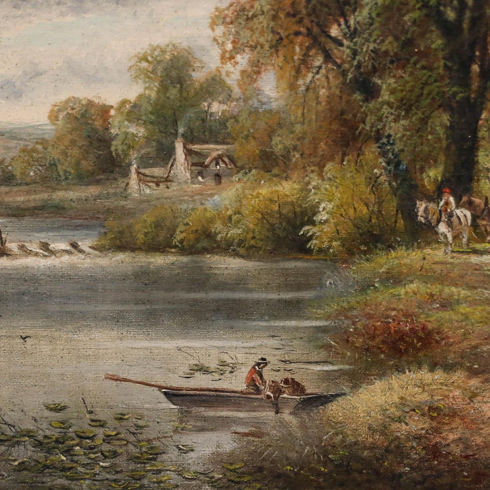 George Frederick Harris (1856 1924) Framed 1913 Oil, By The Lock photo 450.0