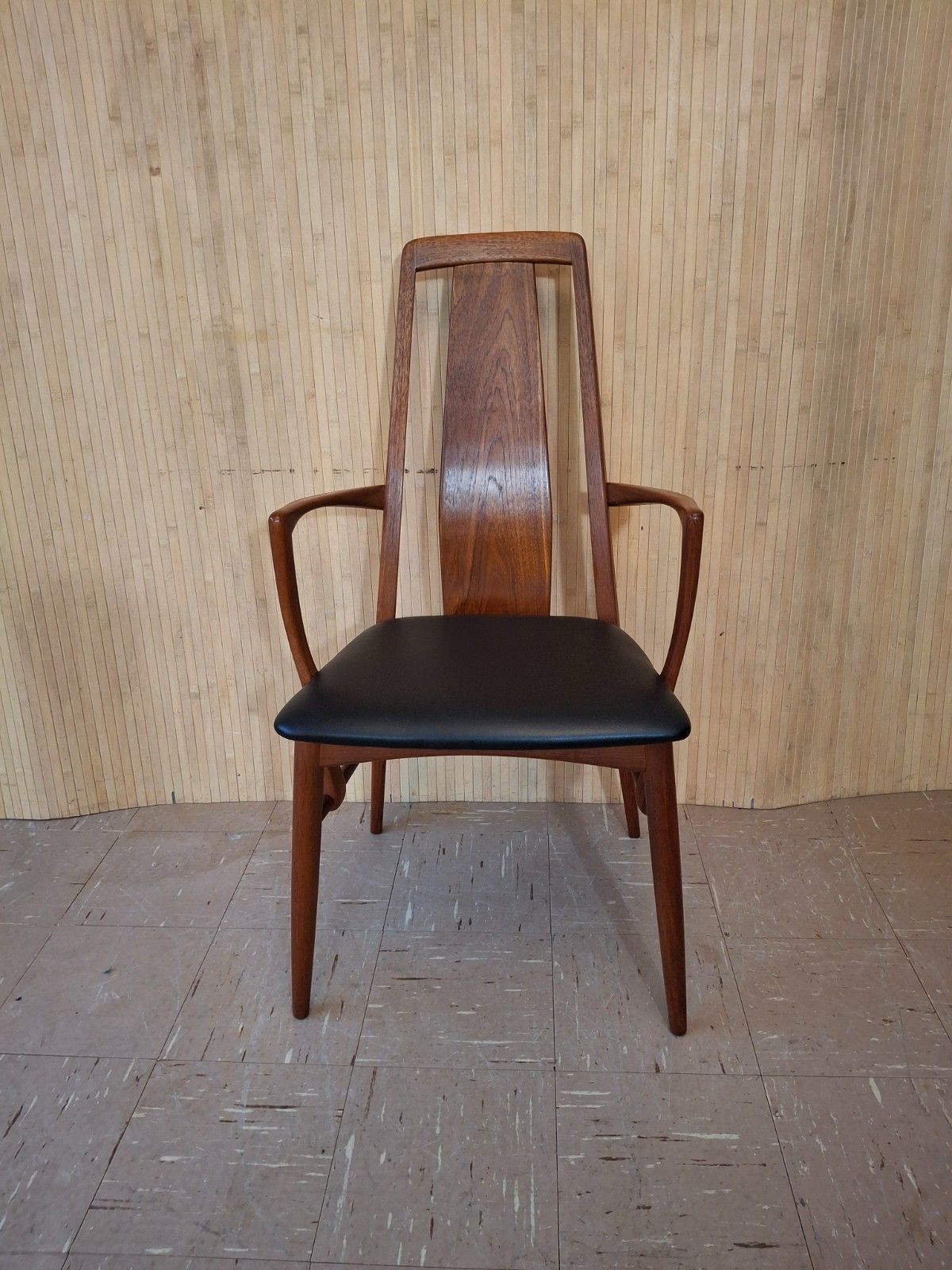 photo for sale Fab Vintage Set Of 4 Danish Teak Niels Koefoed Eva Dining Carver Chairs Black