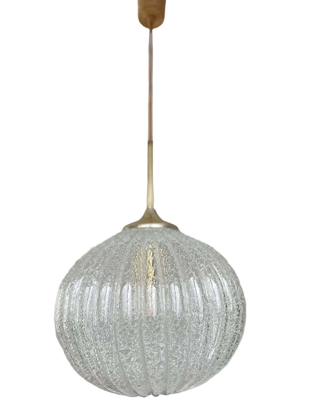Vintage Doria Crackle Glass Hanglamp, Duits, Jaren 1960