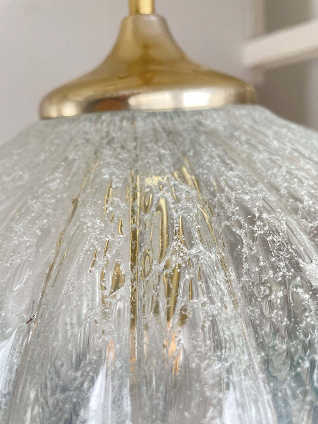 Vintage Doria Crackle Glass Hanglamp, Duits, Jaren 1960 photo buy