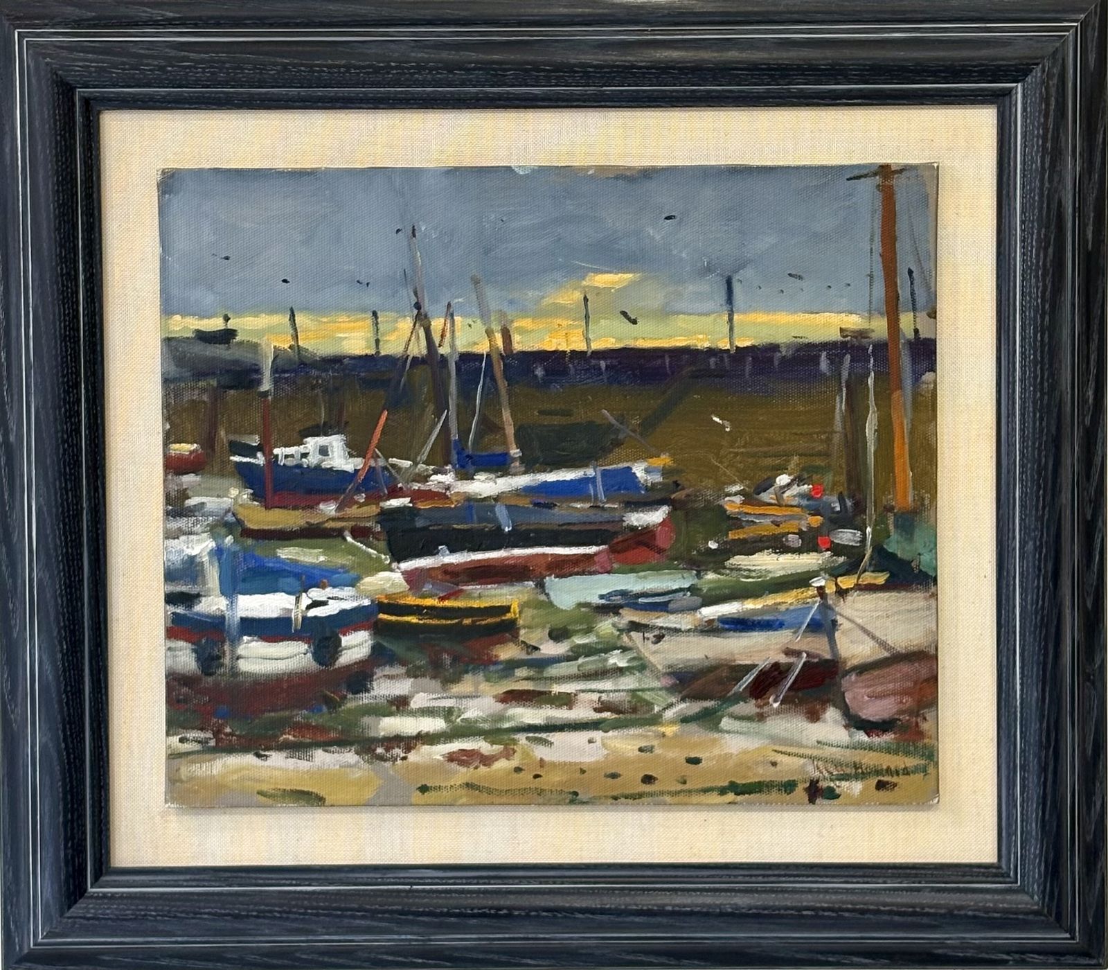 Ken Howard Obe Ra (1932 2022) Oil On Board, Mousehole At Low Tide C 1990. photo vinterior