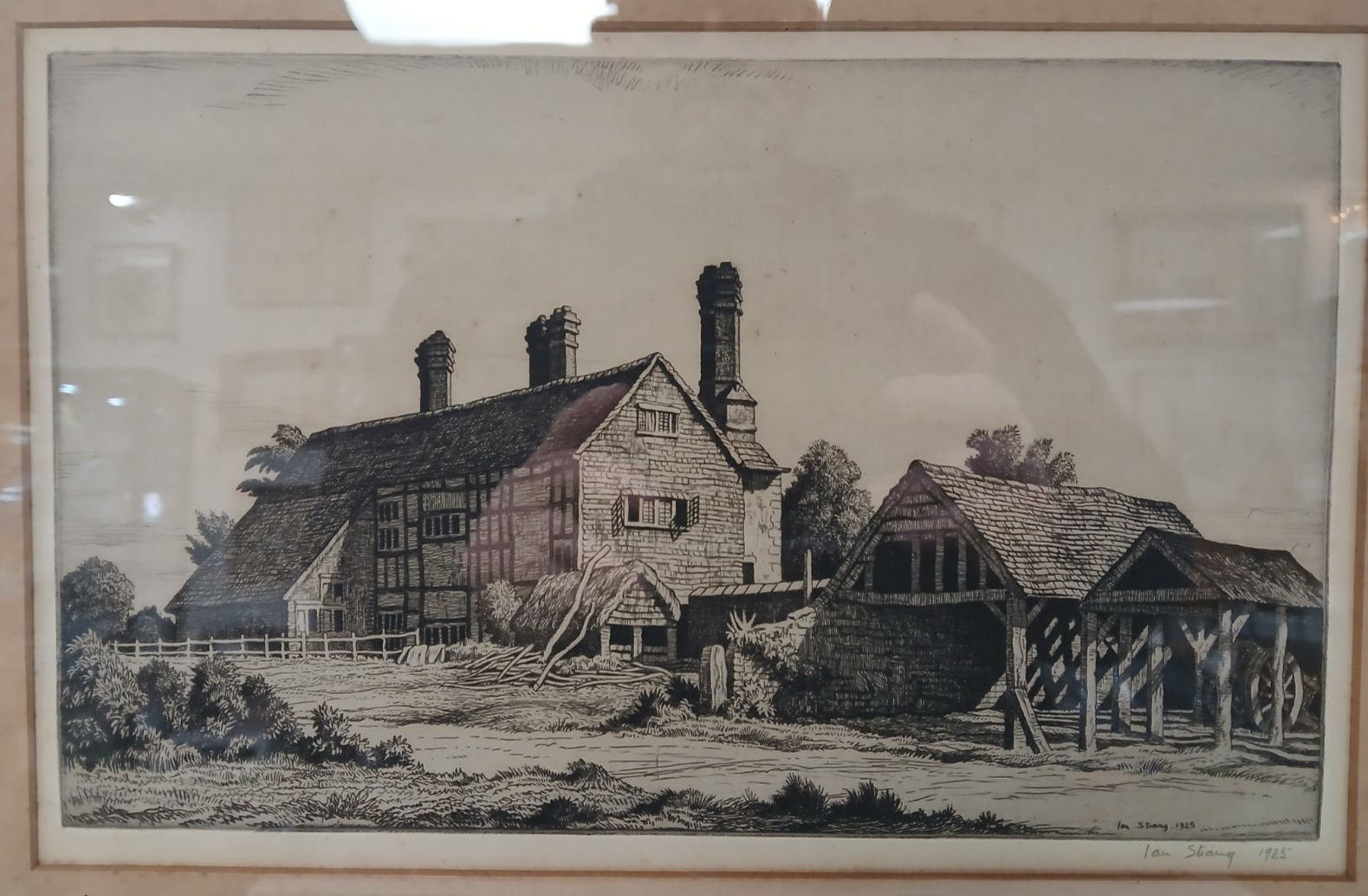 Signed Print Of Ian Strang (1886 1952} Etching Of  A Farmhouse Dated 1925 photo furniture