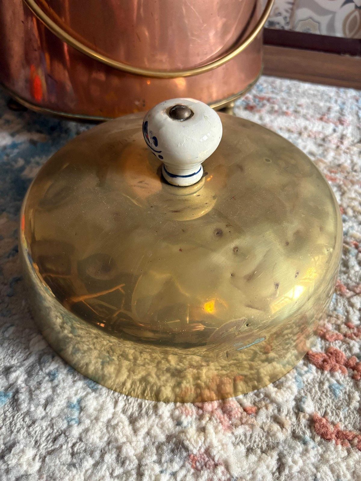 photo furniture Antique Early 19thc Copper And Brass Dutch Doofpot, Fireside Ash Bucket