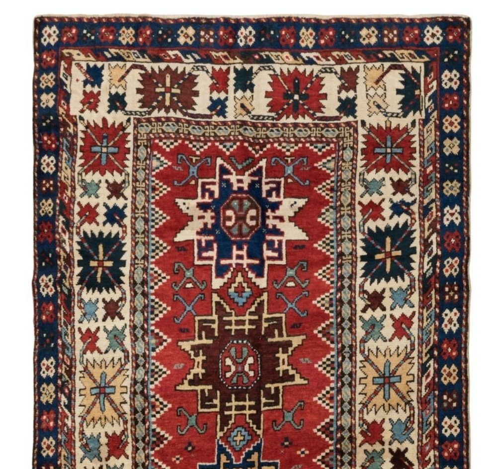 3.7x7 Ft Antique Caucasian Lesghi Rug, Late 19th Century photo furniture