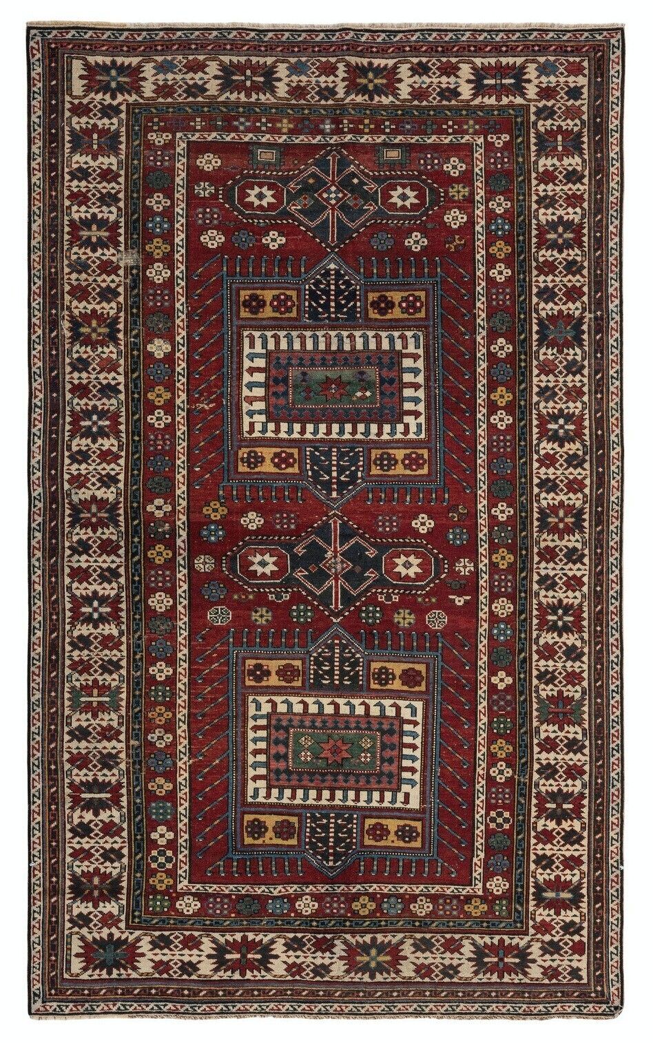 4x6.5 Ft Antique Shirvan Rug, East Caucasus, Late 19th Century