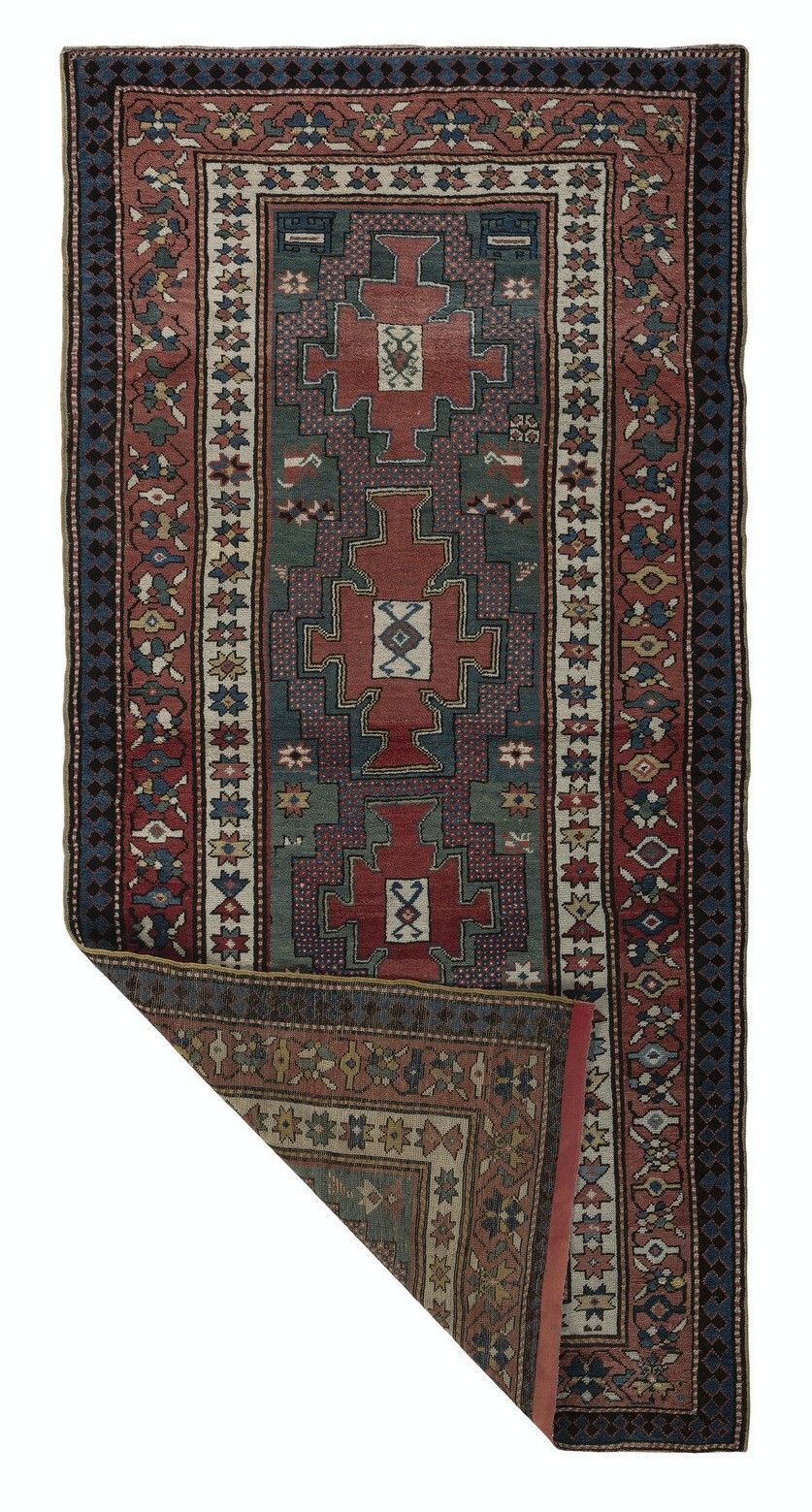 4.4x9.3 Ft Antique Kazak Runner Rug, South Caucasus, Late 19th Century photo furniture