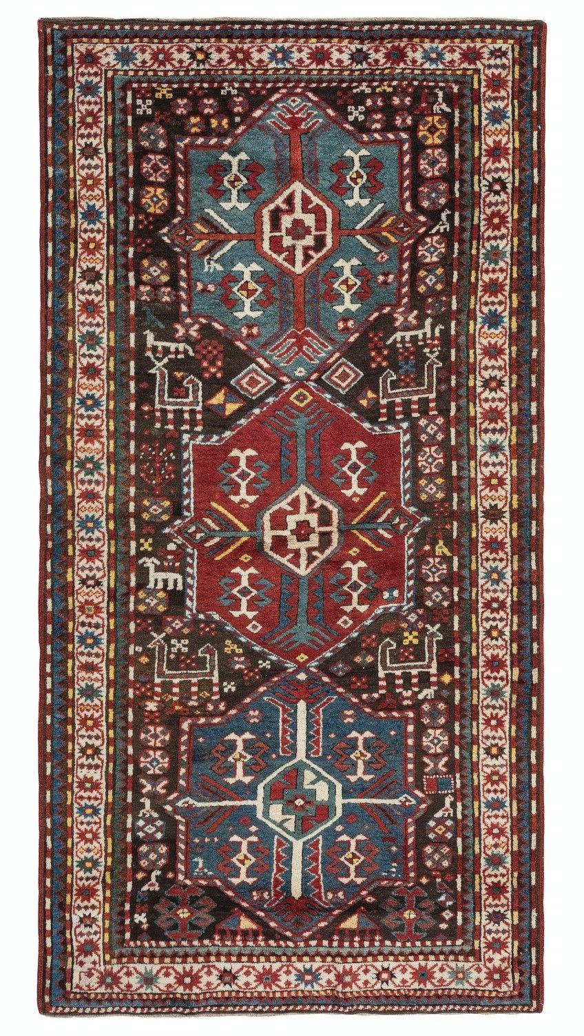 4x7.7 Ft Antique Karabagh Rug, South Caucasus, Late 19th Century