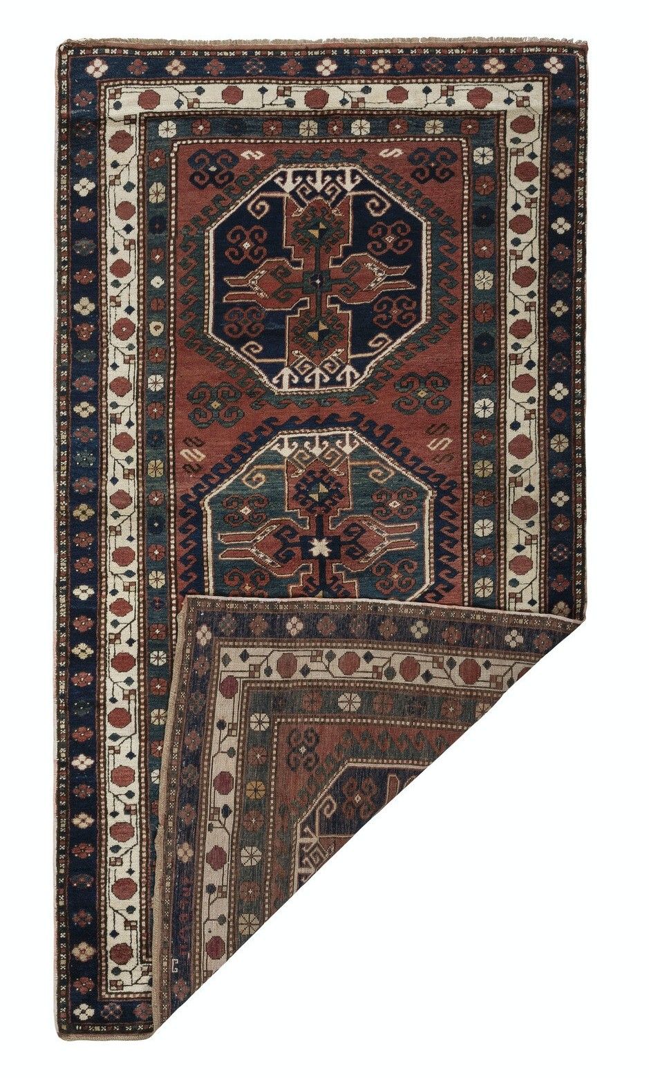 4.8x8.8 Ft Antique Armenian Lambolo Lori Pambak Kazak Rug, Dated 1905 photo Textiles