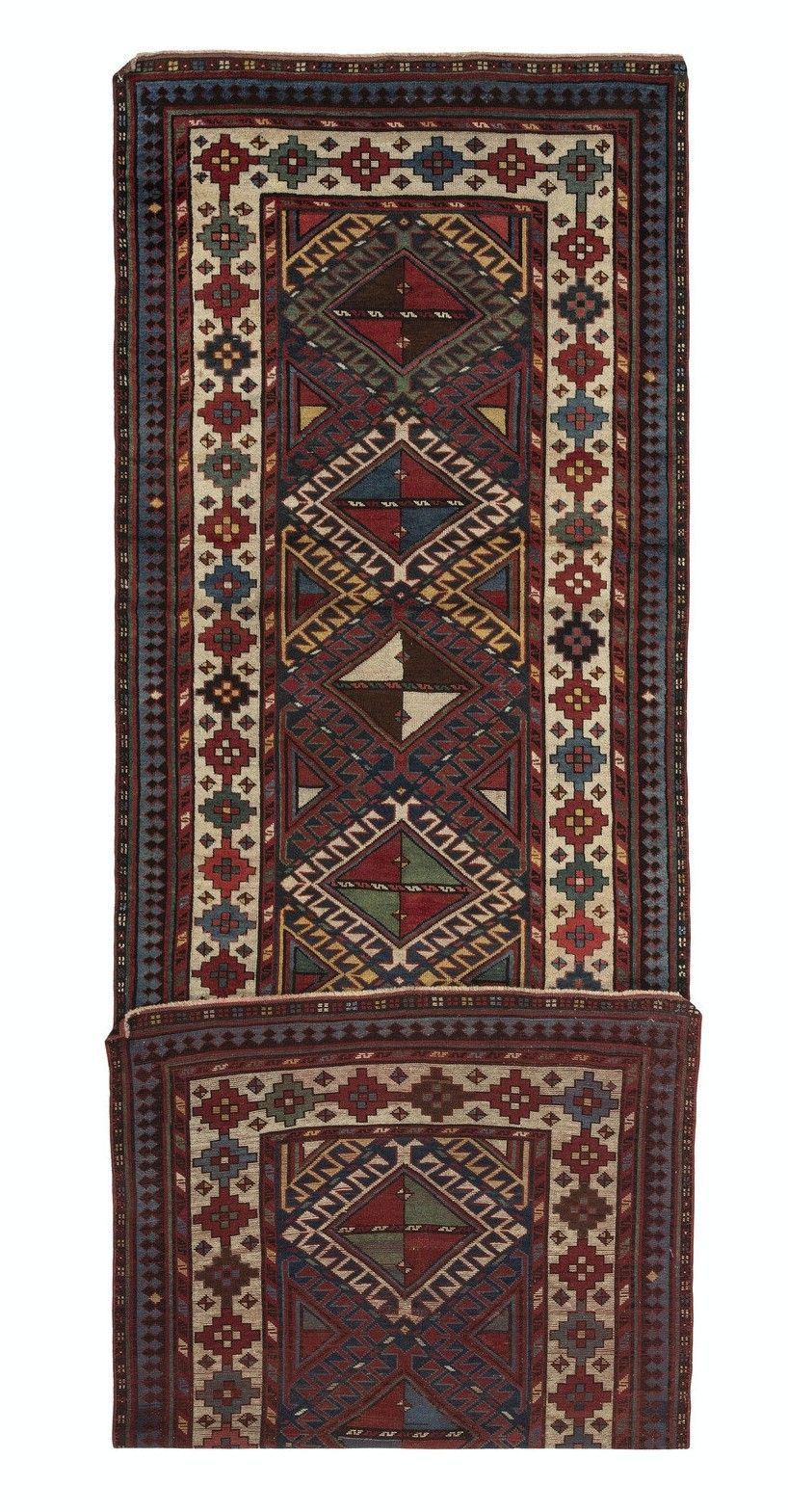 3.7x11.8 Ft Antique Kazak Shulaver Runner Rug, South Caucasus, Ca 1880 photo furniture