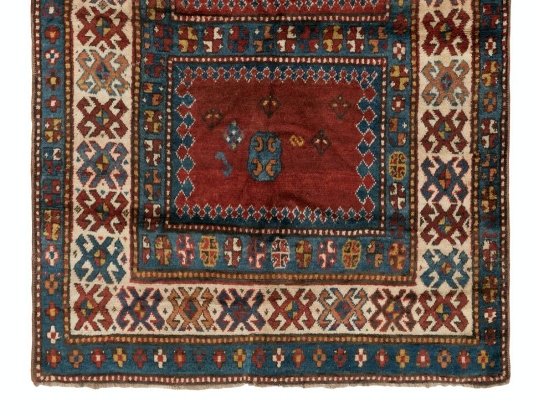4.4x6.6 Ft Antique Borchalo Kazak Rug, South Caucasus, Circa 1880 photo for sale