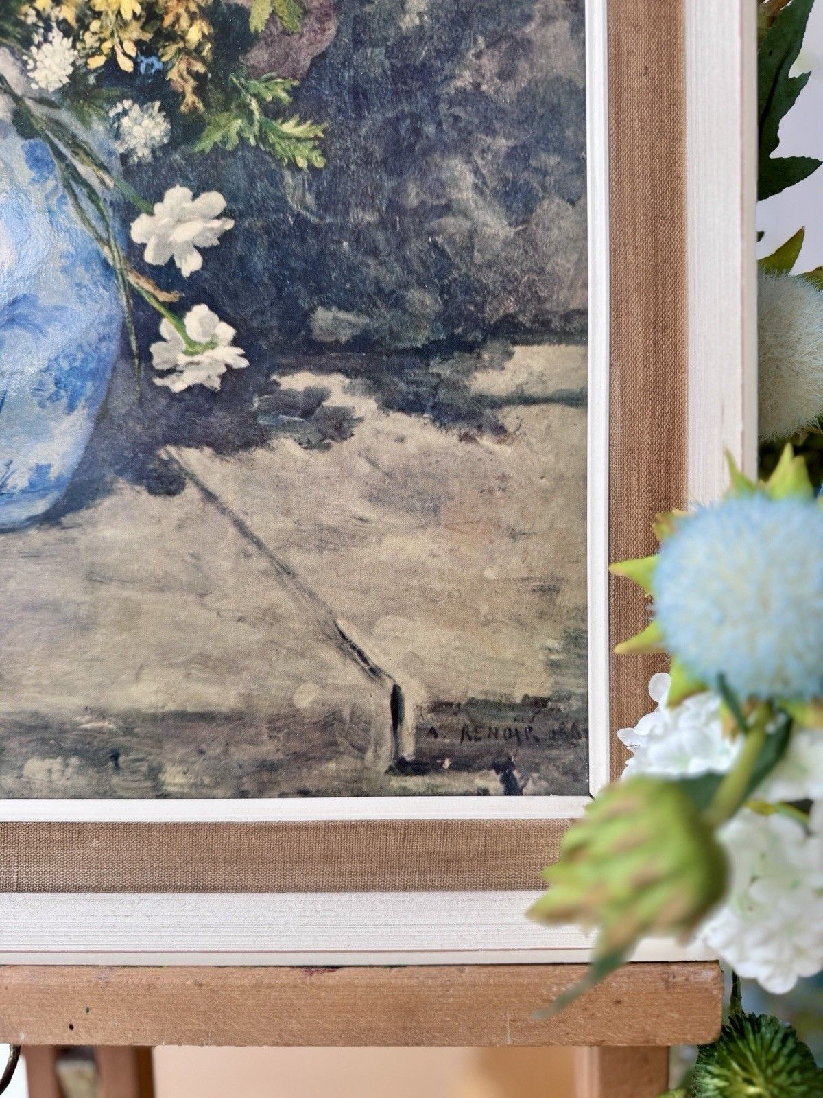 photo vintage Mid Century Framed Print "Spring Bouquet" By Pierre Auguste Renoir C1940s