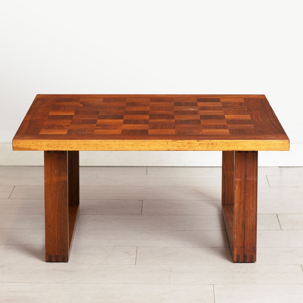 Danish Midcentury Chequered Rosewood Square Coffee Table By Poul Cadovius For France & Sons C.1965 photo furniture