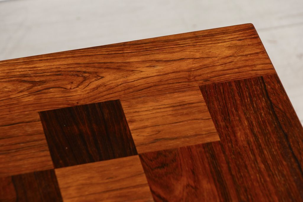 Danish Midcentury Chequered Rosewood Square Coffee Table By Poul Cadovius For France & Sons C.1965 photo vinterior