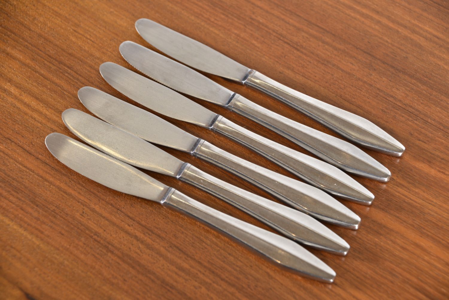 Midcentury Cased Norstaal Inka Stainless Steel 6 Setting Cutlery Set Erik Herlow Norway photo vintage