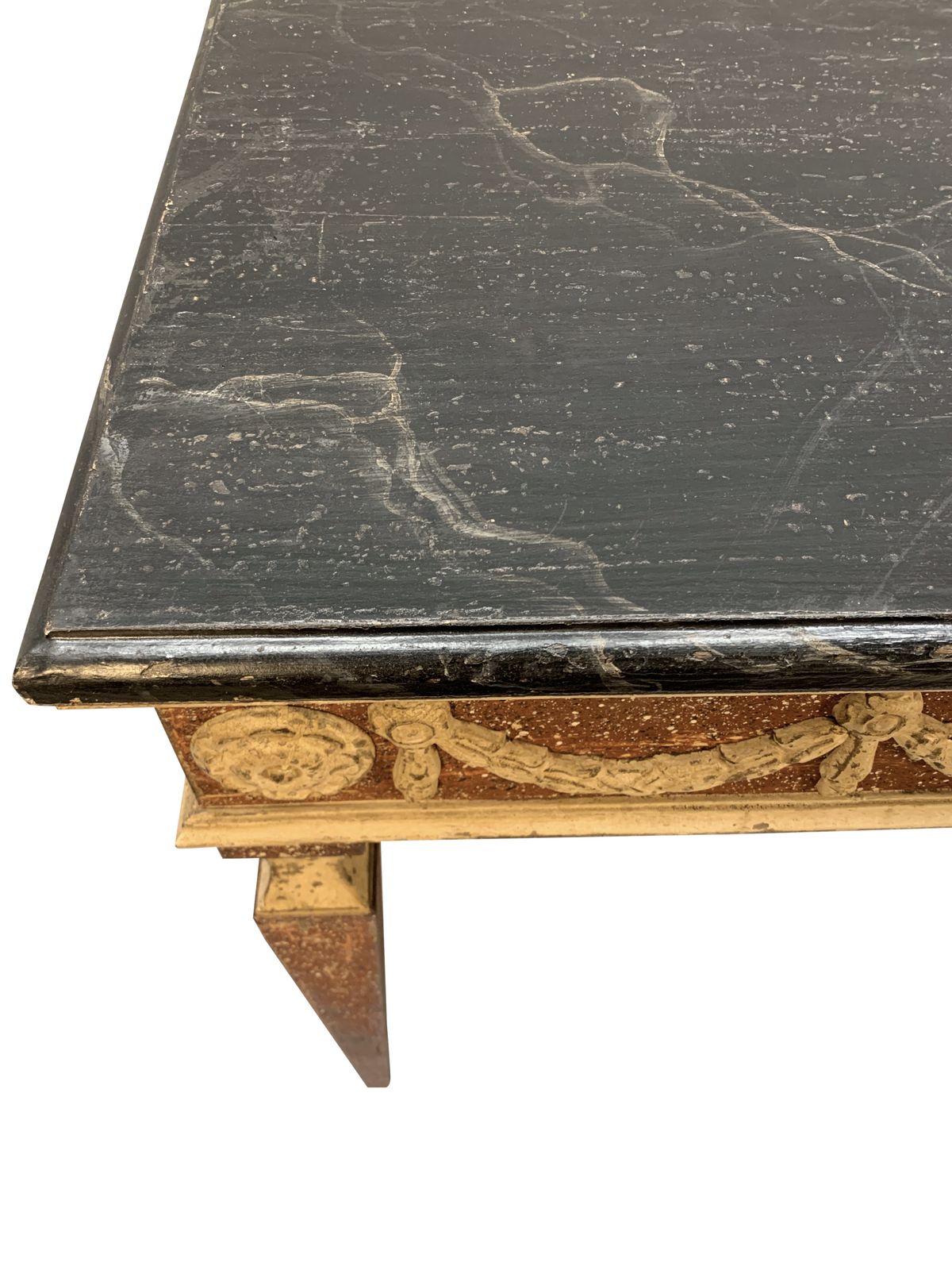 An XVIII Century Italian Neo Classical Faux Porphyry & Marble Console Table photo vintage