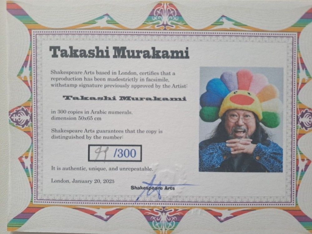 Murakami Takashi Signed Girl In A Hat  Certificate photo 1450.0