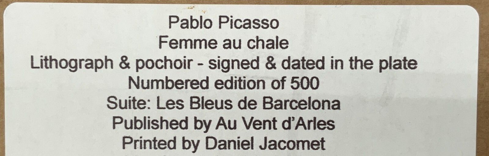 Art Rare Ltd Ed Pablo Picasso Femme Au Chale Lithograph & Pochoir Portrait Picture photo