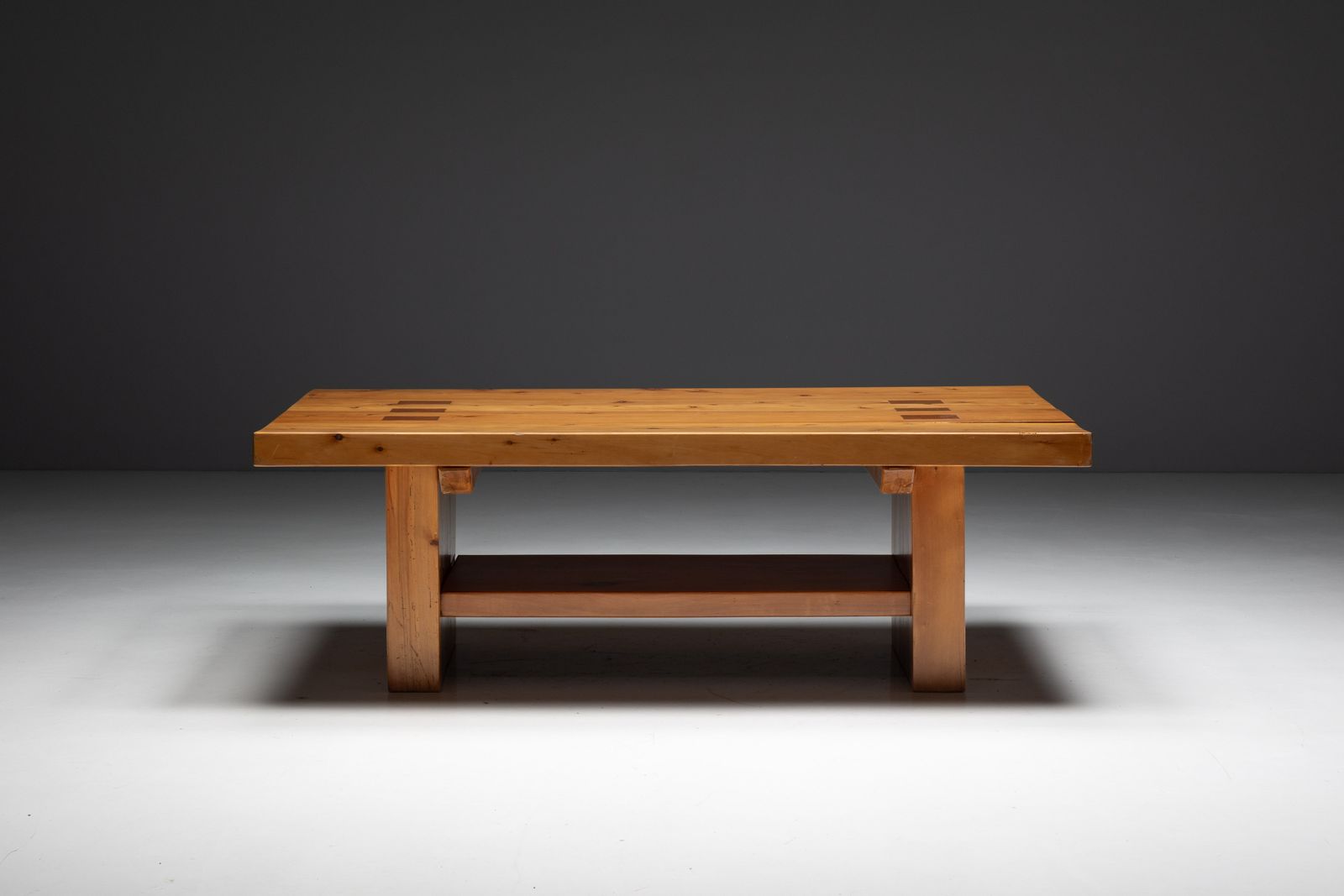 Elmwood Dining Table In The Style Of Pierre Chapo, 1960s photo vinterior
