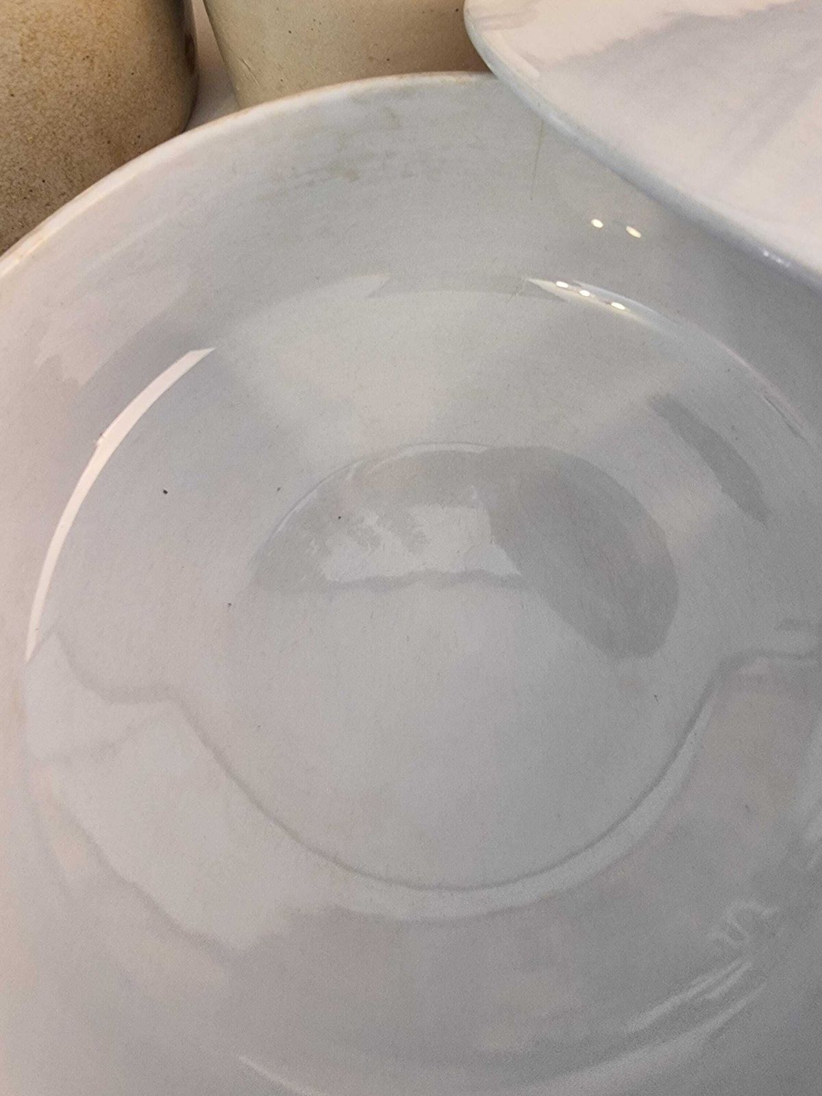 Vintage French Serving Bowl   Baby Blue Gien Serving Bowl   French Serving Dish With Lid photo for sale