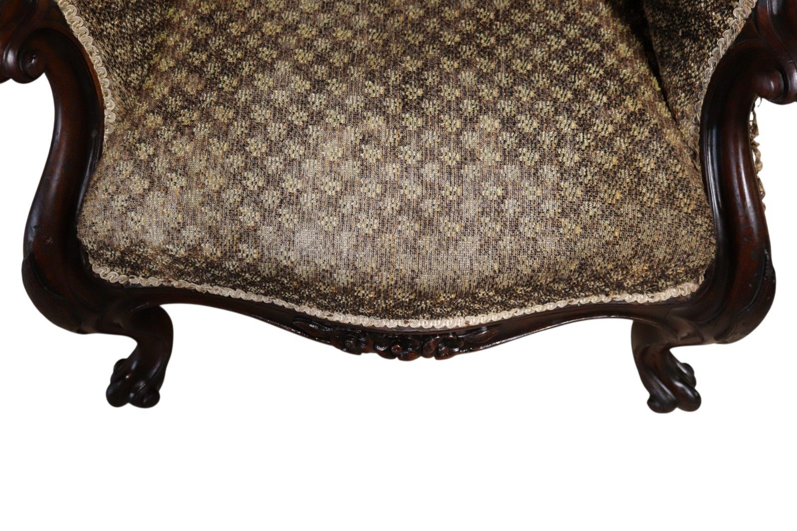 Victorian Antique Mahogany Spoon Back Armchair / Library Chair photo vintage