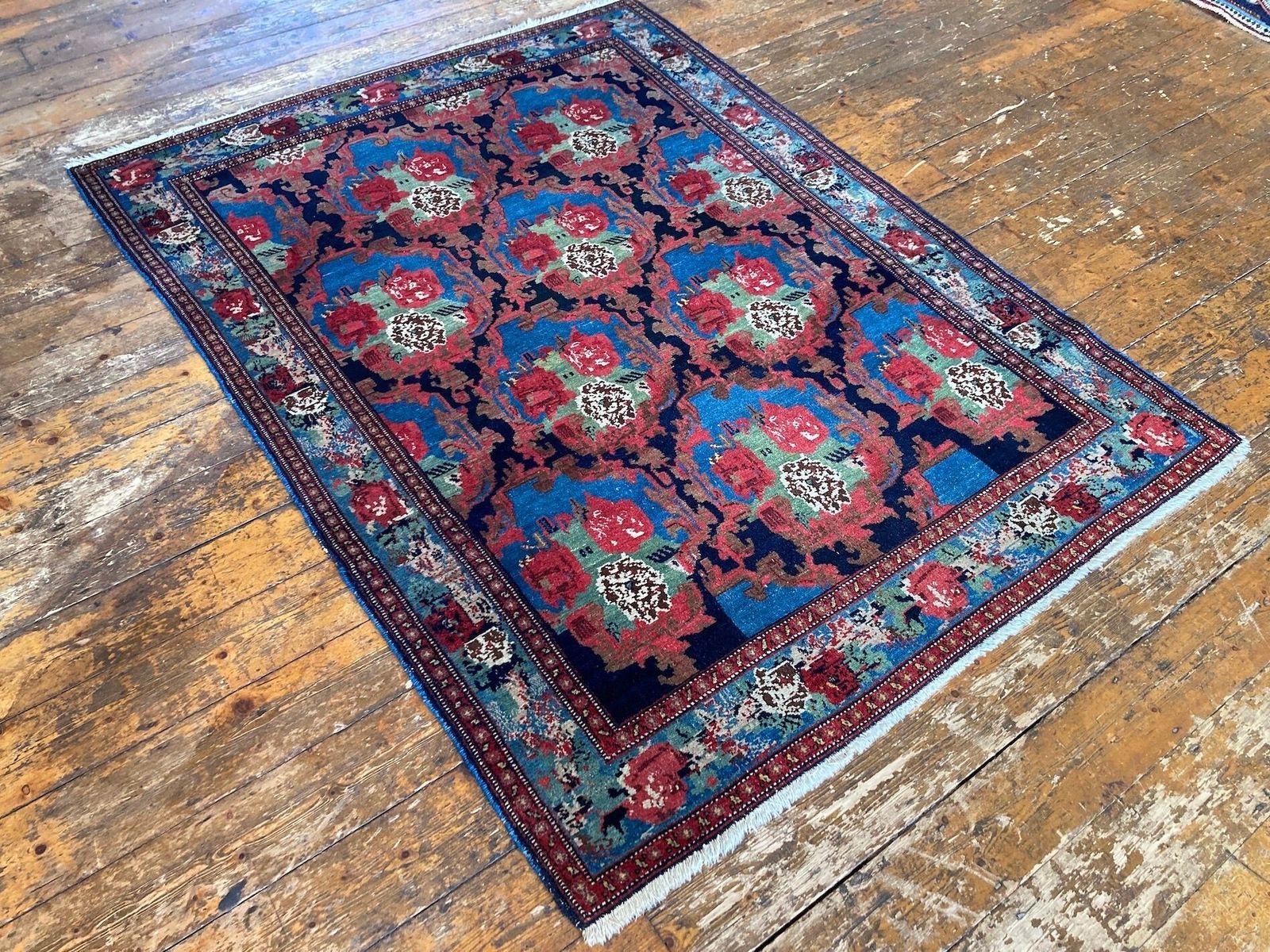 Antique Senneh Rug 1.82m X 1.38m photo Textiles