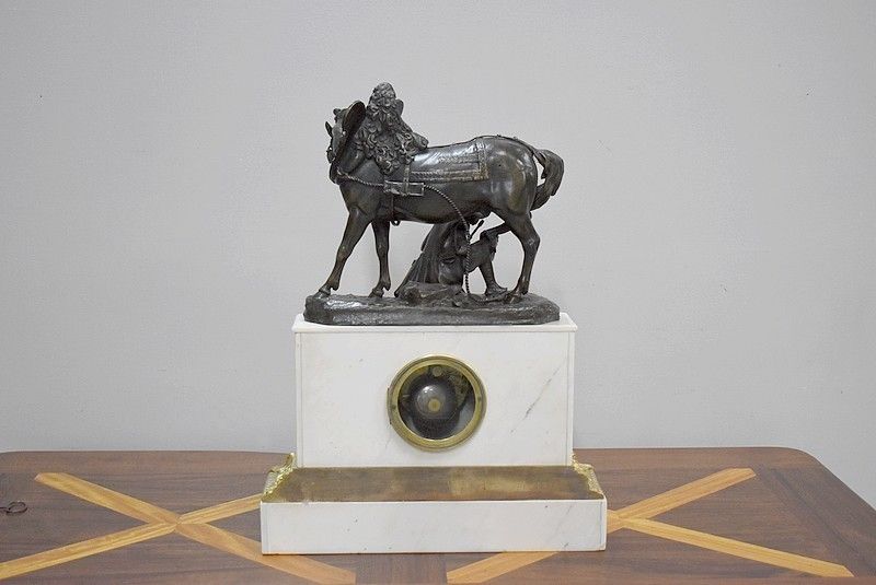 Marble And Bronze Clock By Théodore Gechter  19th Century photo Home Decor